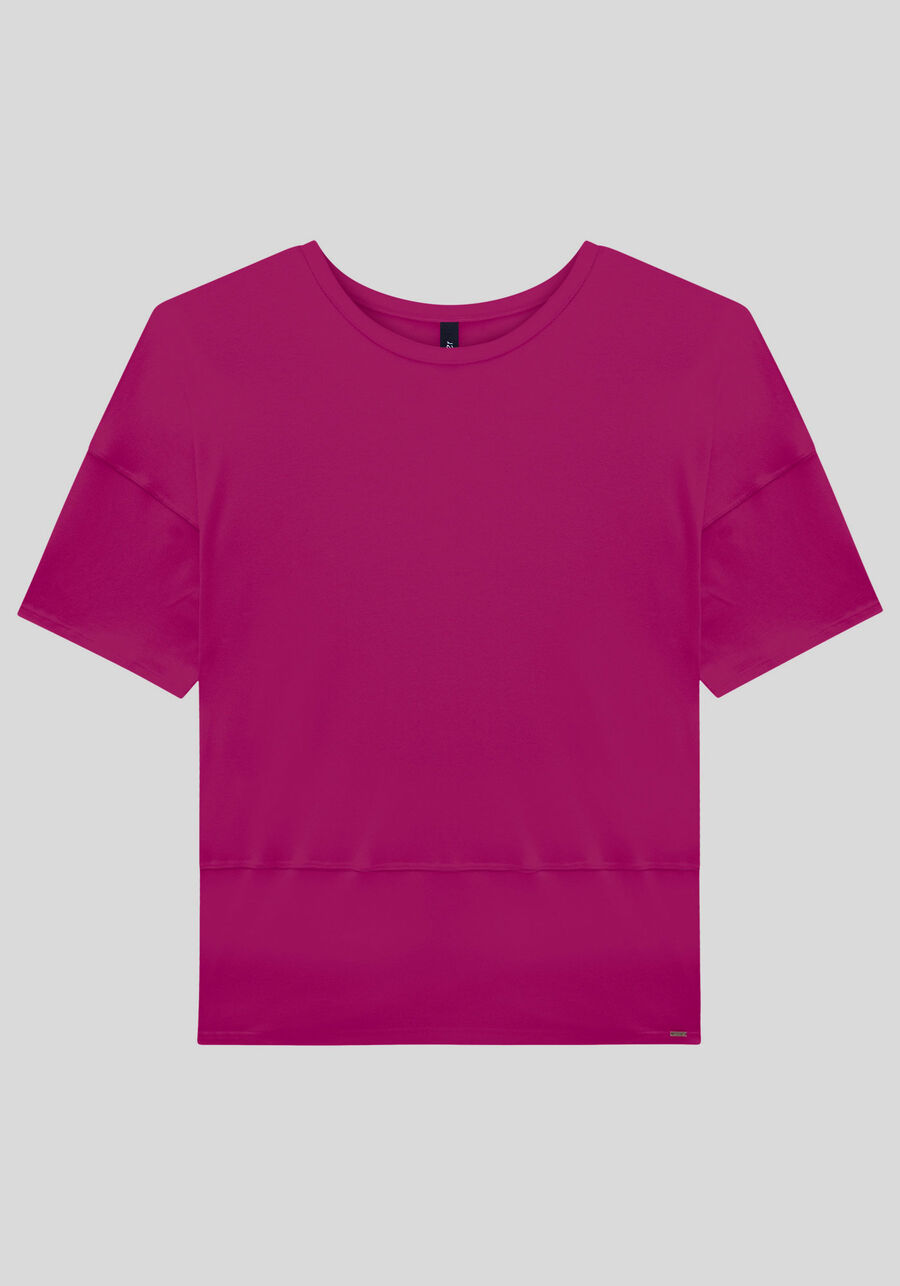 Blusa em Malha Viscose com Recorte Barra, . Blusa em Malha Viscose com Recorte Barra, , large.
