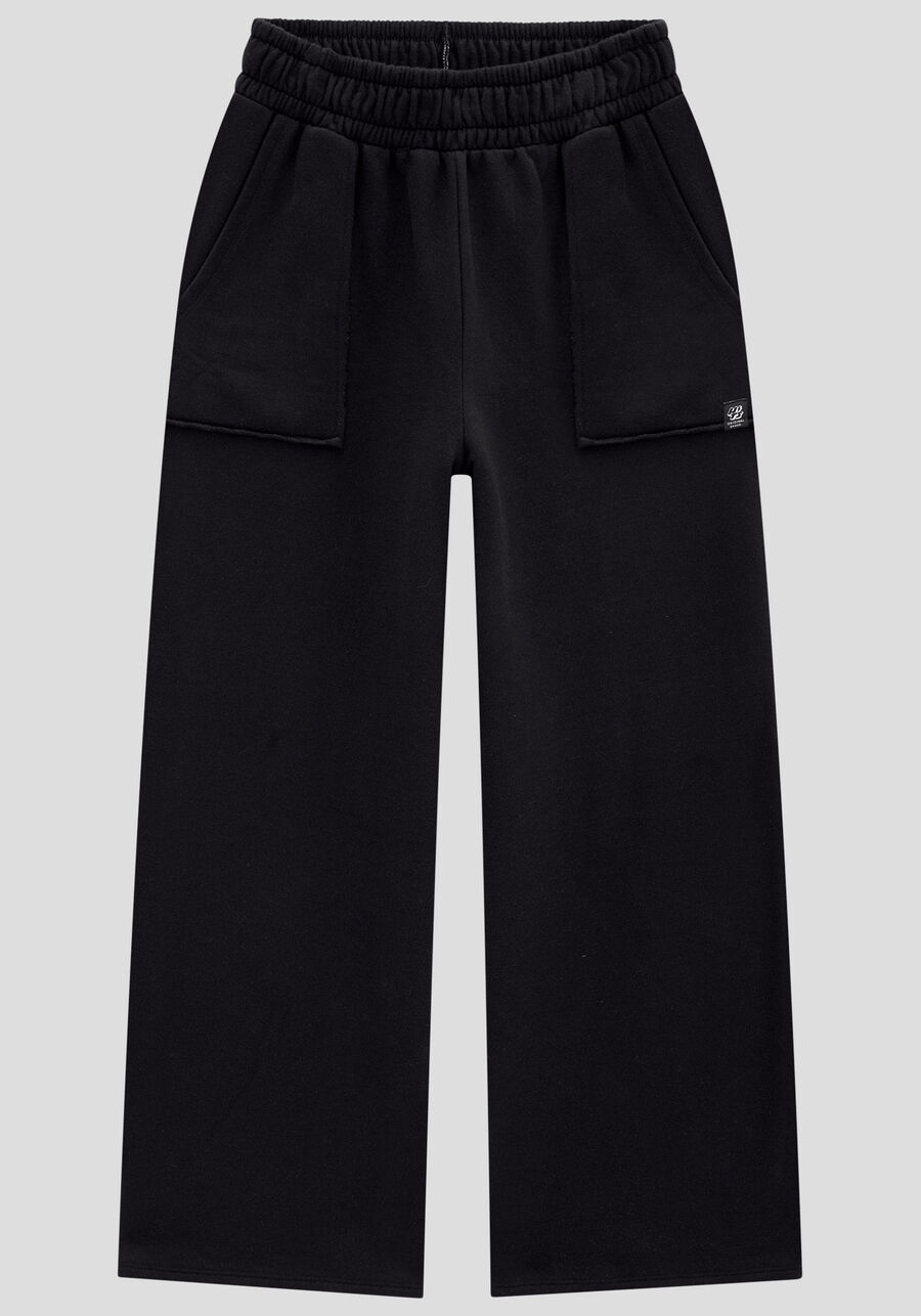 Calça Juvenil Wide Leg em Moletom com Bolsos, . Calça Juvenil Wide Leg em Moletom com Bolsos, , large.