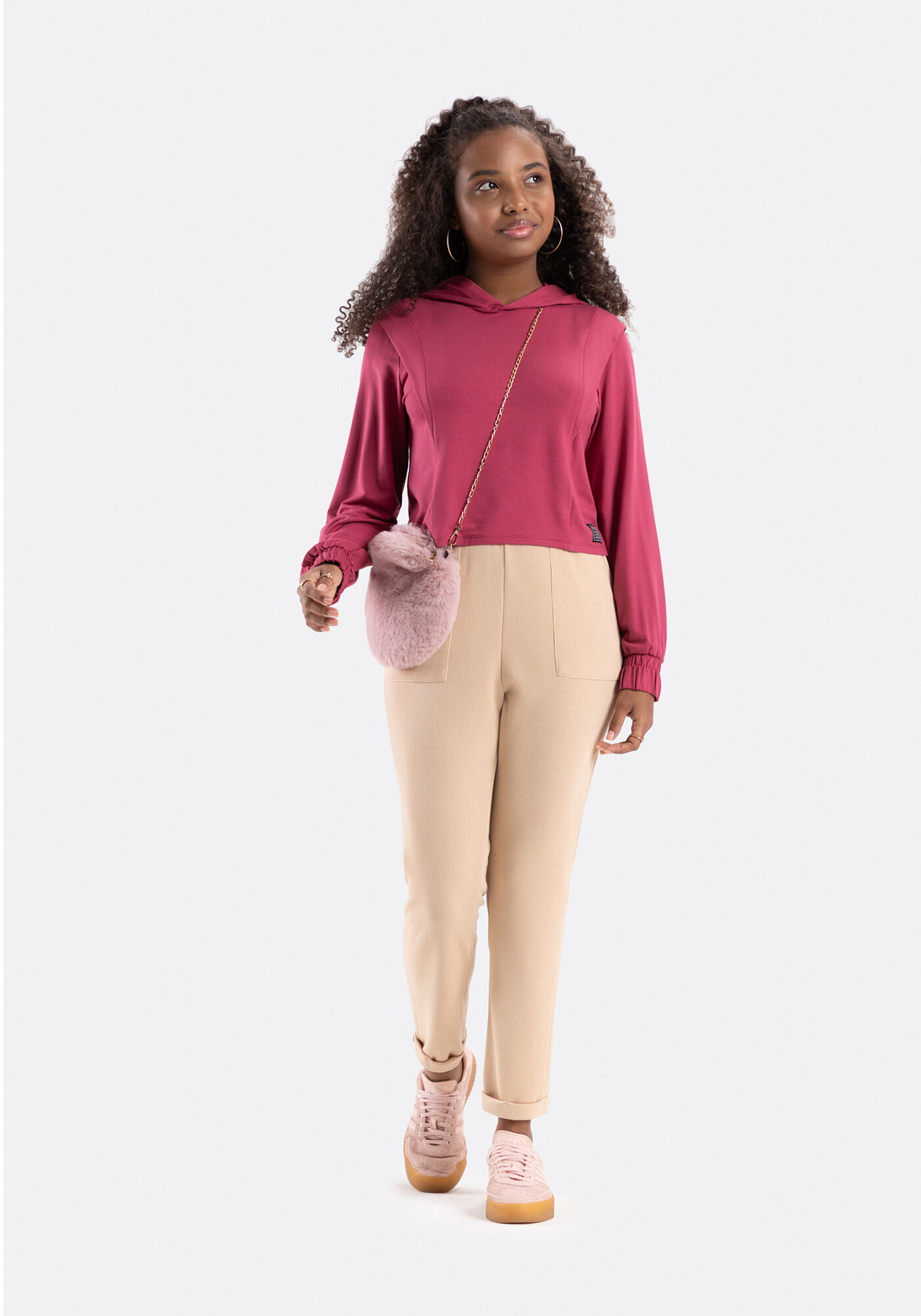 Blus&atilde;o Juvenil Com Capuz Em Moletom Com Elastano, , large.