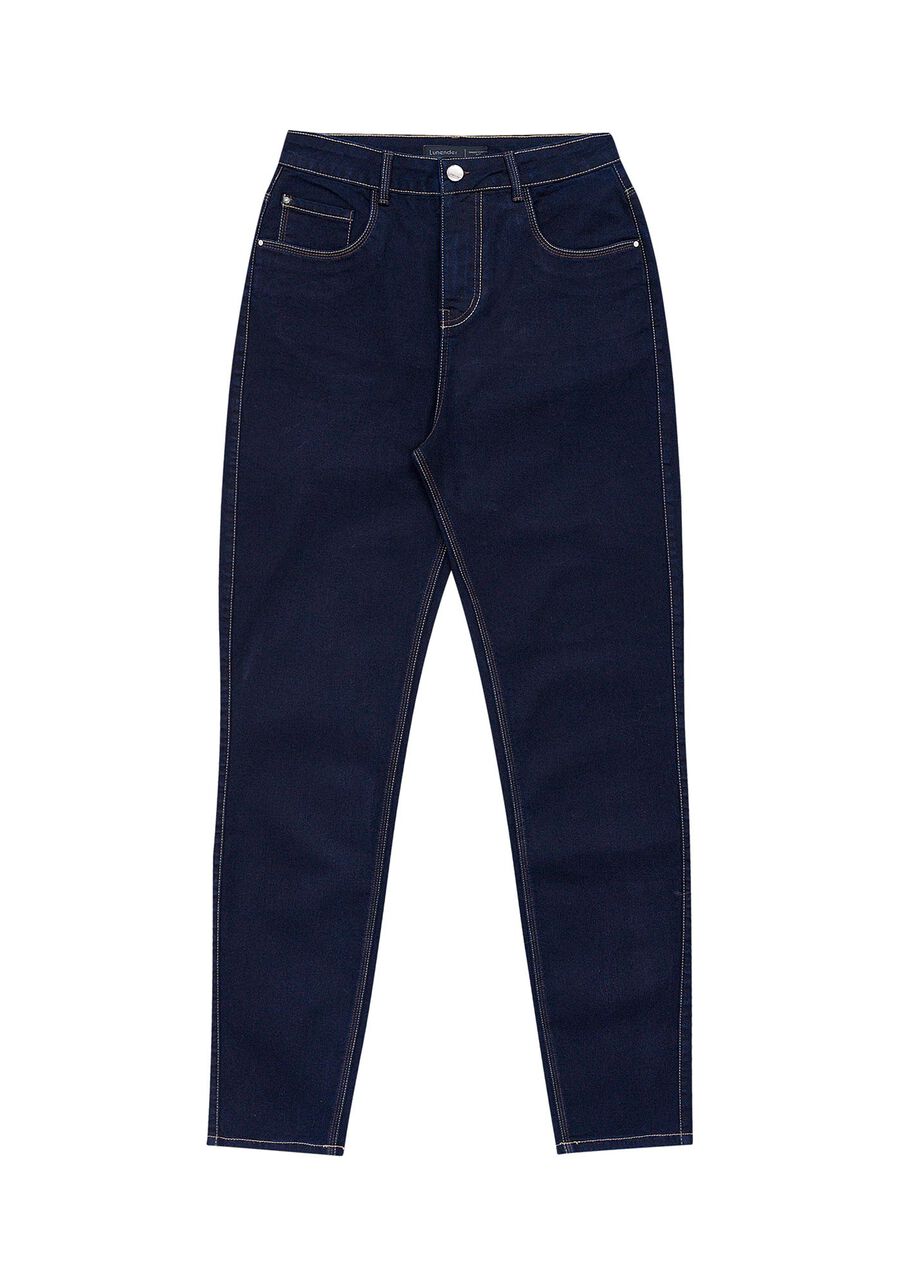 Calça Skinny com Elastano Chapa Barriga, JEANS ESCURO. Calça Skinny com Elastano Chapa Barriga, JEANS ESCURO, large.