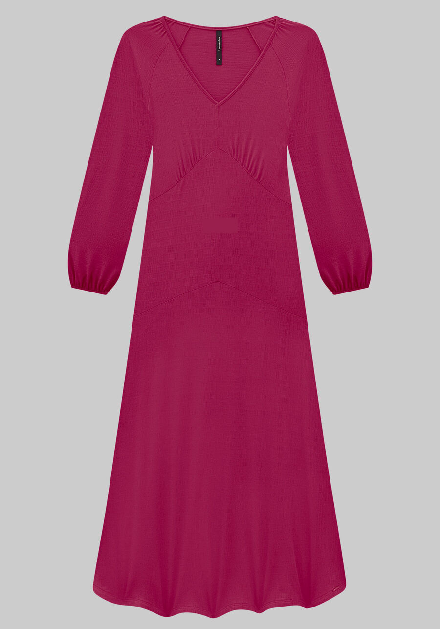 Vestido Midi em Malha com Manga Longa, ROSA DRY ROSE. Vestido Midi em Malha com Manga Longa, ROSA DRY ROSE, large.