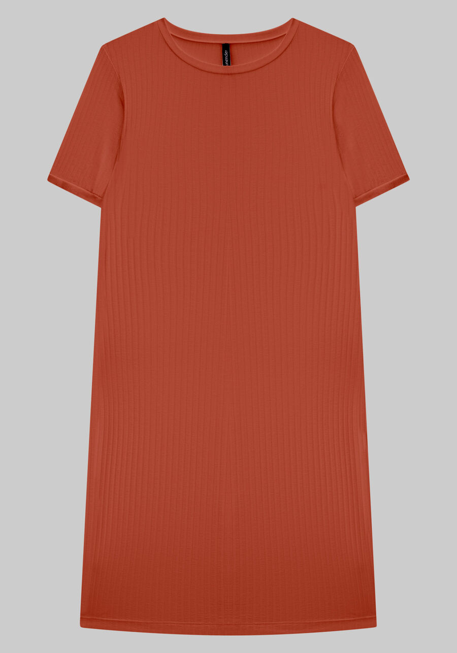Vestido Curto Canelado Básico De Mangas Curtas Em Malha, . Vestido Curto Canelado Básico De Mangas Curtas Em Malha, , large.