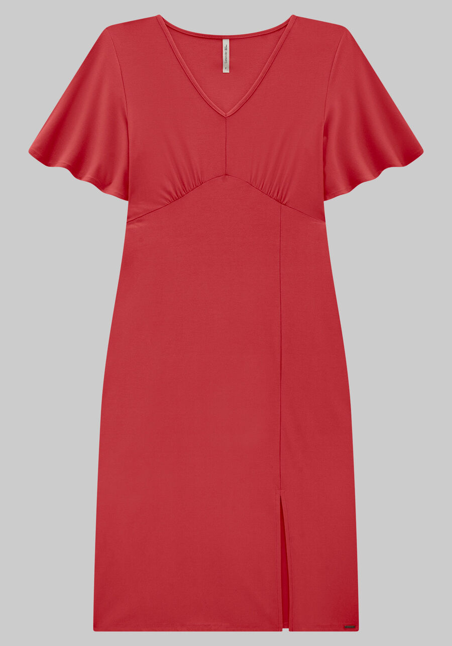 Vestido Midi Plus Size com Fenda, VERMELHO POMME. Vestido Midi Plus Size com Fenda, VERMELHO POMME, large.
