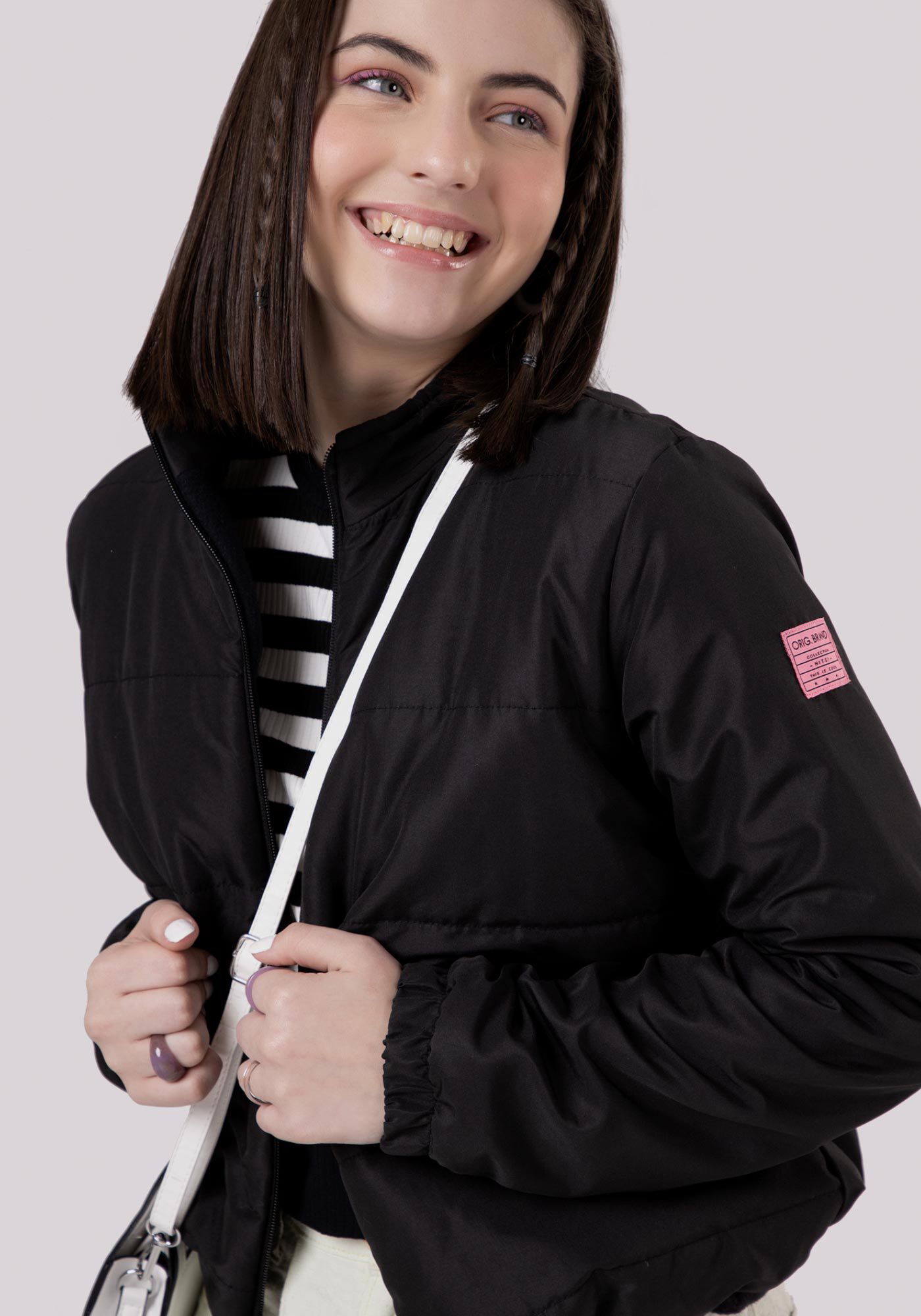 Jaqueta Puffer Juvenil em Politel com Gola Alta, , large.