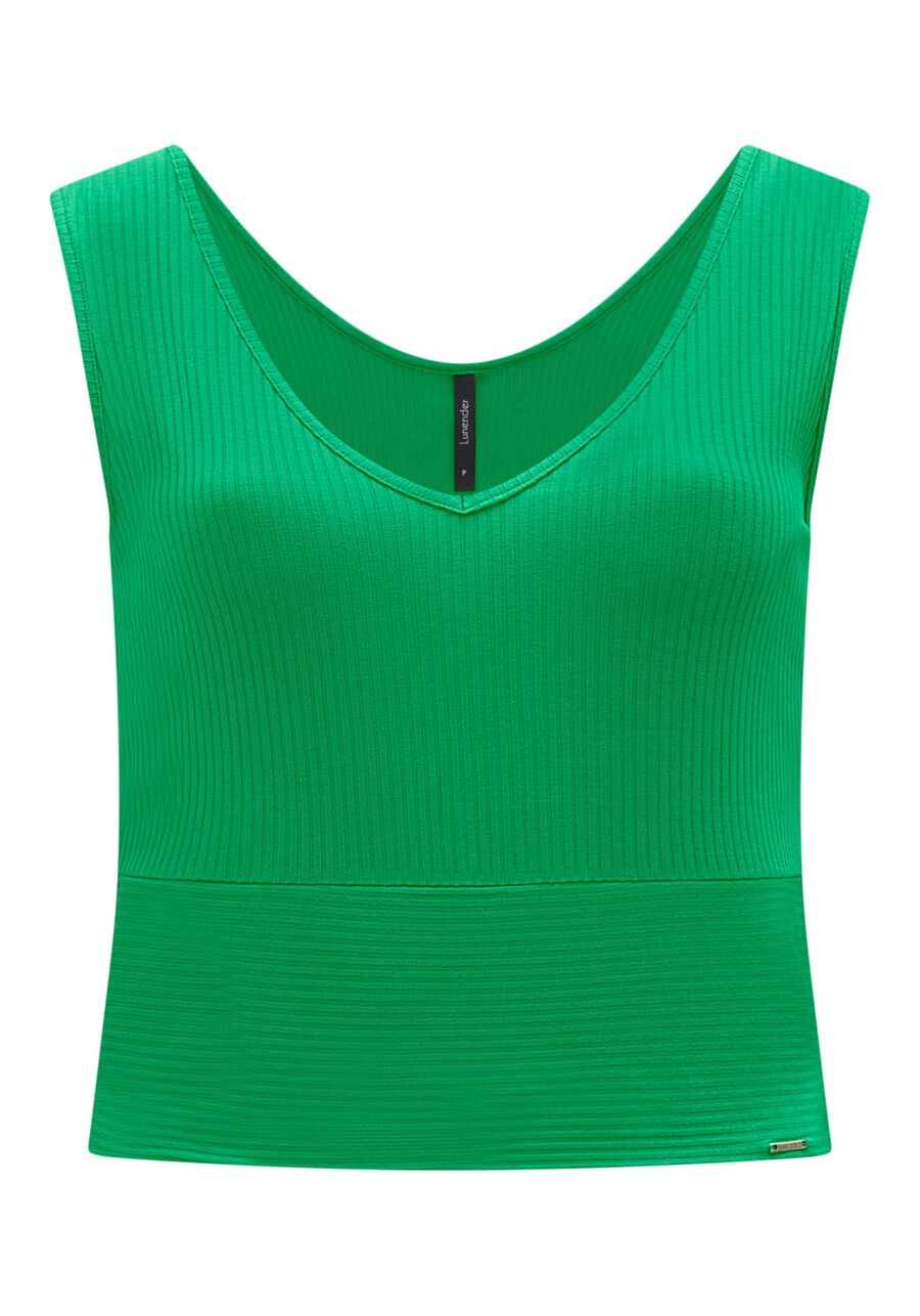 Blusa Cropped De Alças Com Decote V Em Malha Canelada, . Blusa Cropped De Alças Com Decote V Em Malha Canelada, , large.