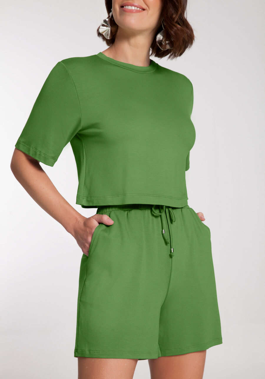 Shorts Com Cadarço E Bolsos Em Malha Responsável, . Shorts Com Cadarço E Bolsos Em Malha Responsável, , large.