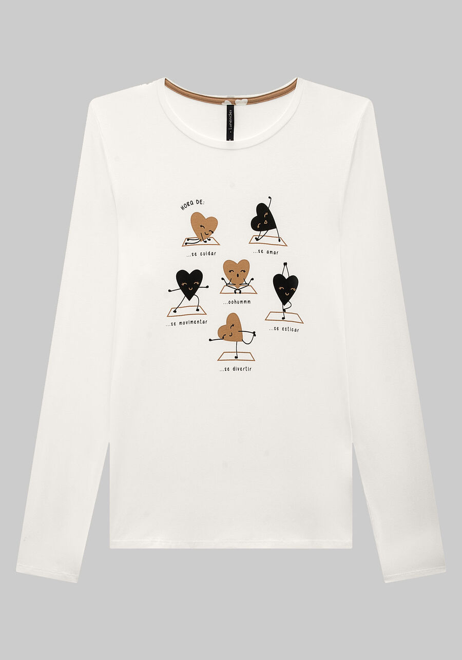 Pijama Longo Plus Size em Malha Viscose Estampado, AMAR BEGE. Pijama Longo Plus Size em Malha Viscose Estampado, AMAR BEGE, large.