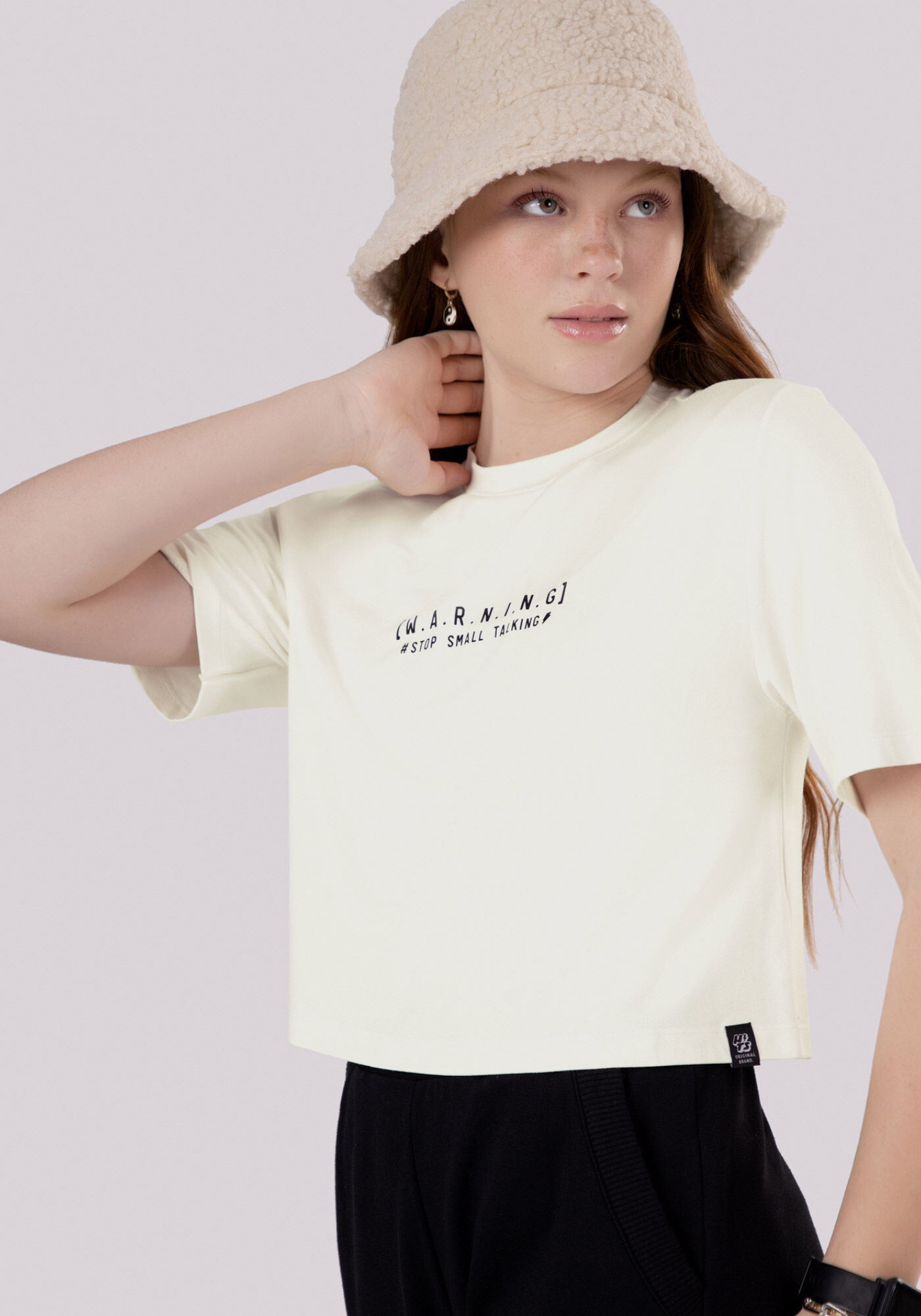 T-shirt Juvenil Ampla em Malha com Estampa, , large.