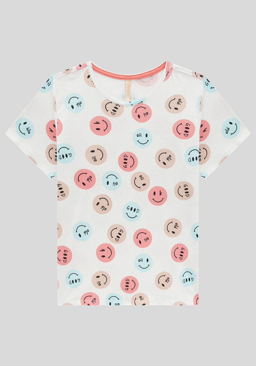 Pijama Curto em Malha Estampado, . Pijama Curto em Malha Estampado, , large.