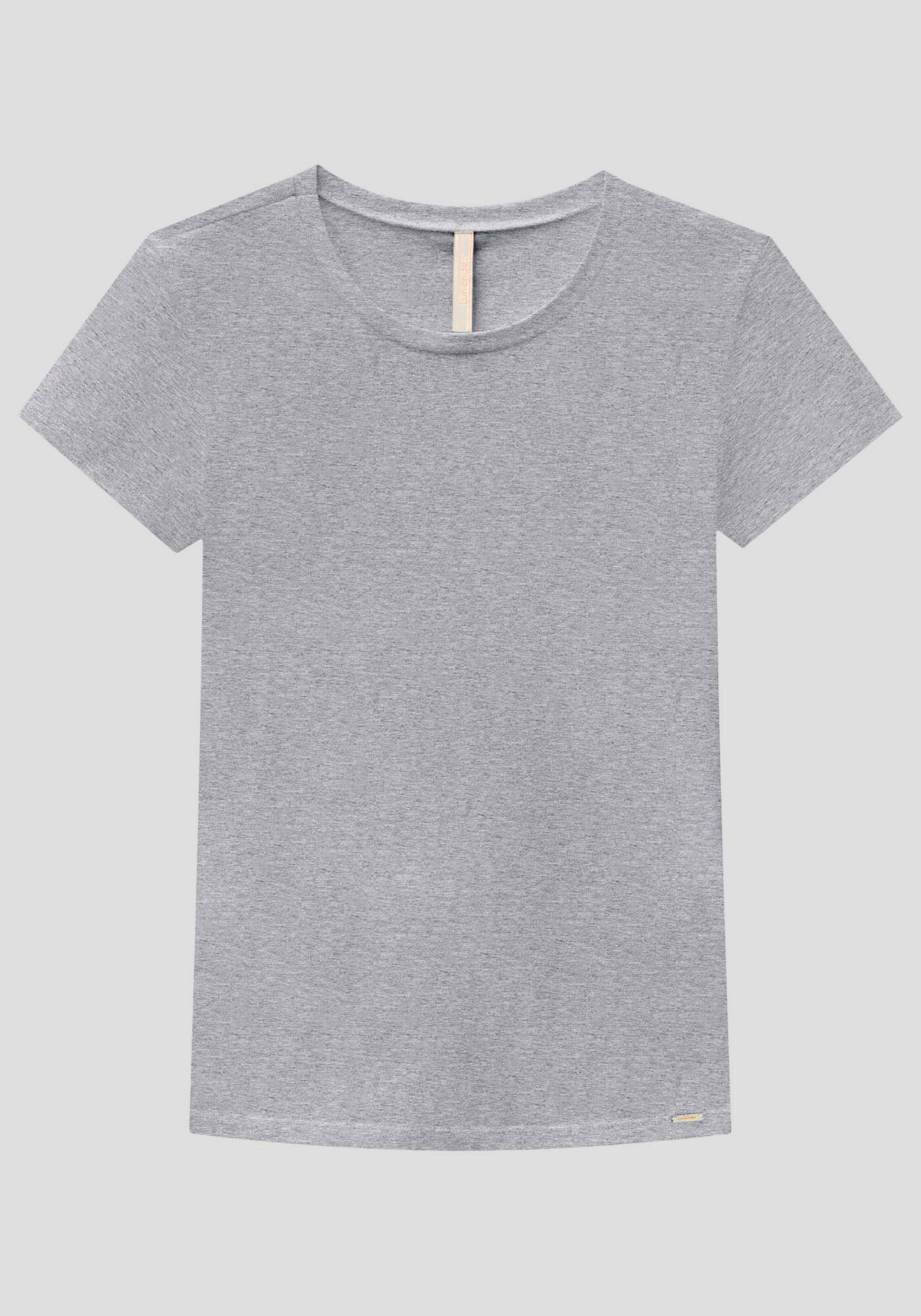 Blusa B&aacute;sica de Mangas Curtas Em Malha De Algod&atilde;o E Elastano, , large.