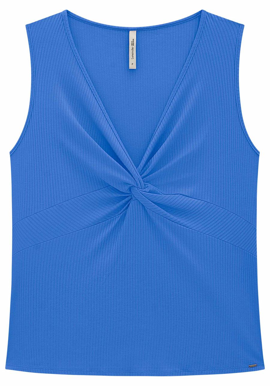 Blusa Plus Size Canelada com Torção Decote, . Blusa Plus Size Canelada com Torção Decote, , large.