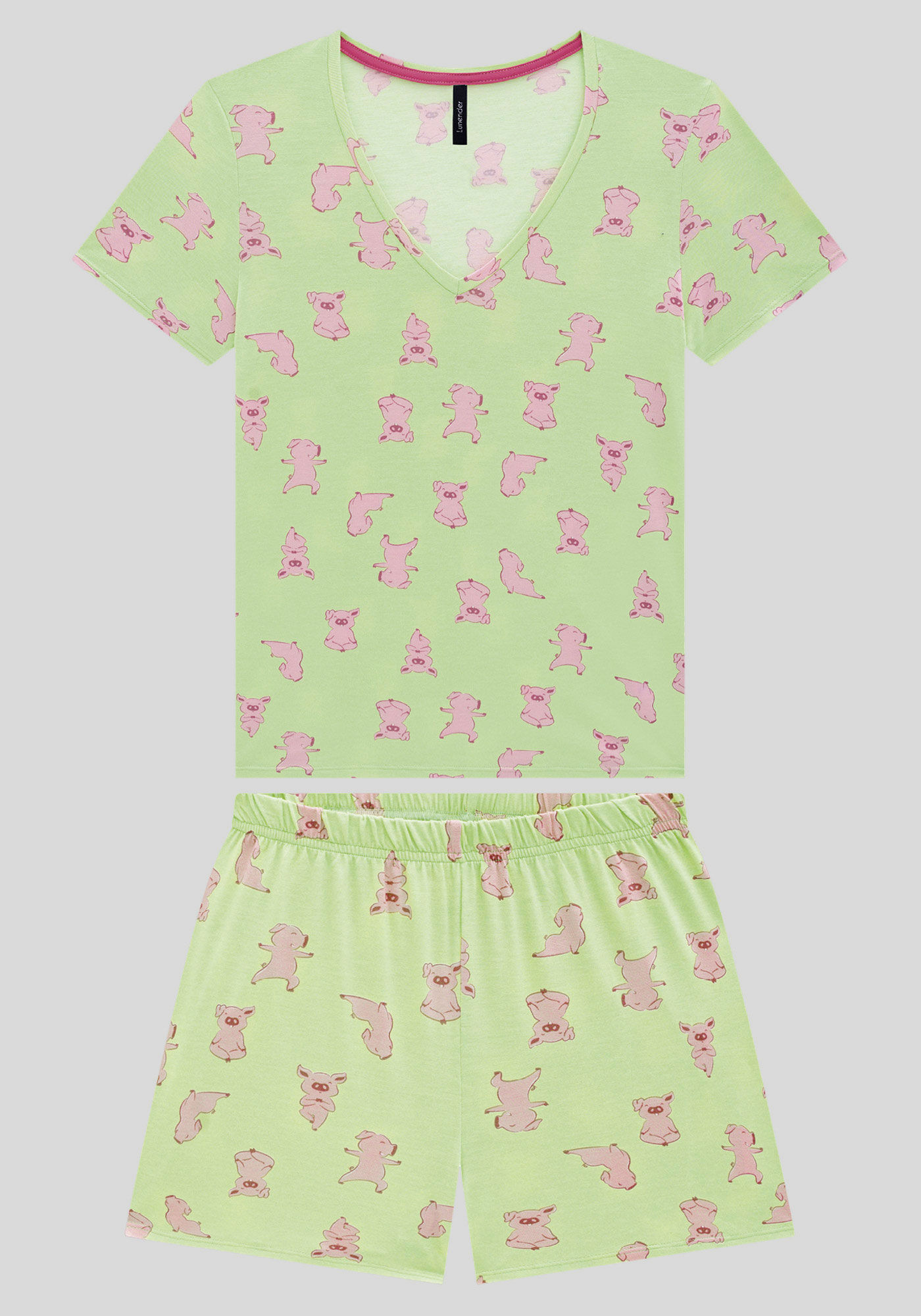 Pijama Curto em Malha Viscose Estampado, , large.