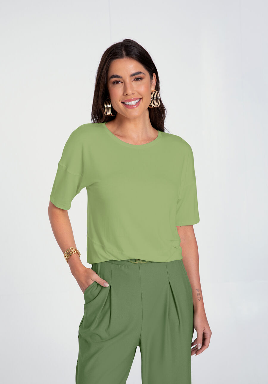 Blusa em Malha Viscose com Recorte Barra, . Blusa em Malha Viscose com Recorte Barra, , large.