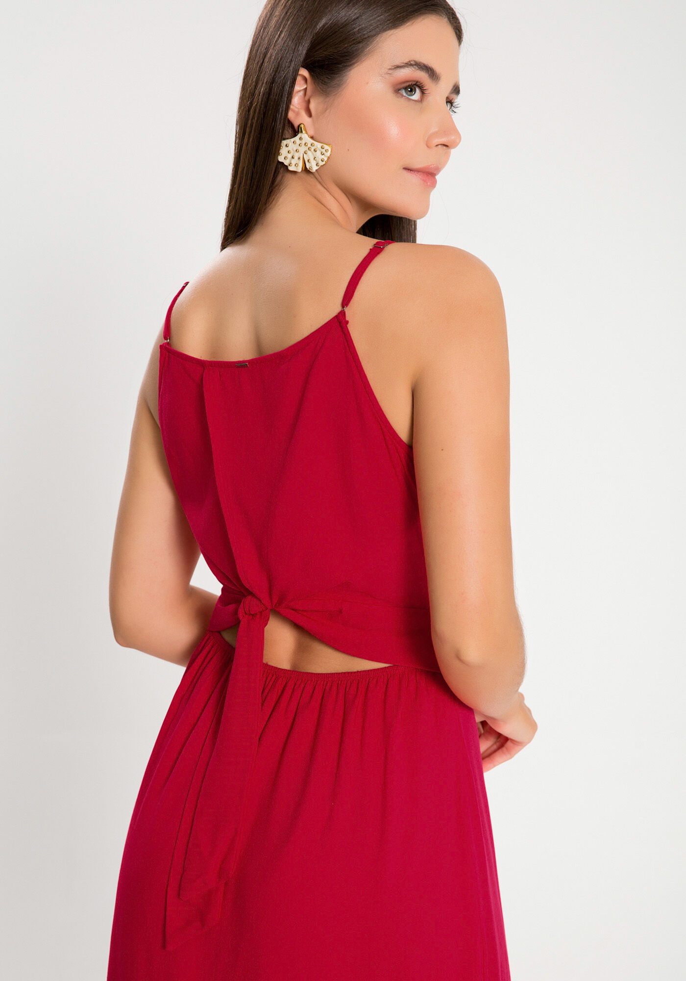 Vestido viscose discount com babado