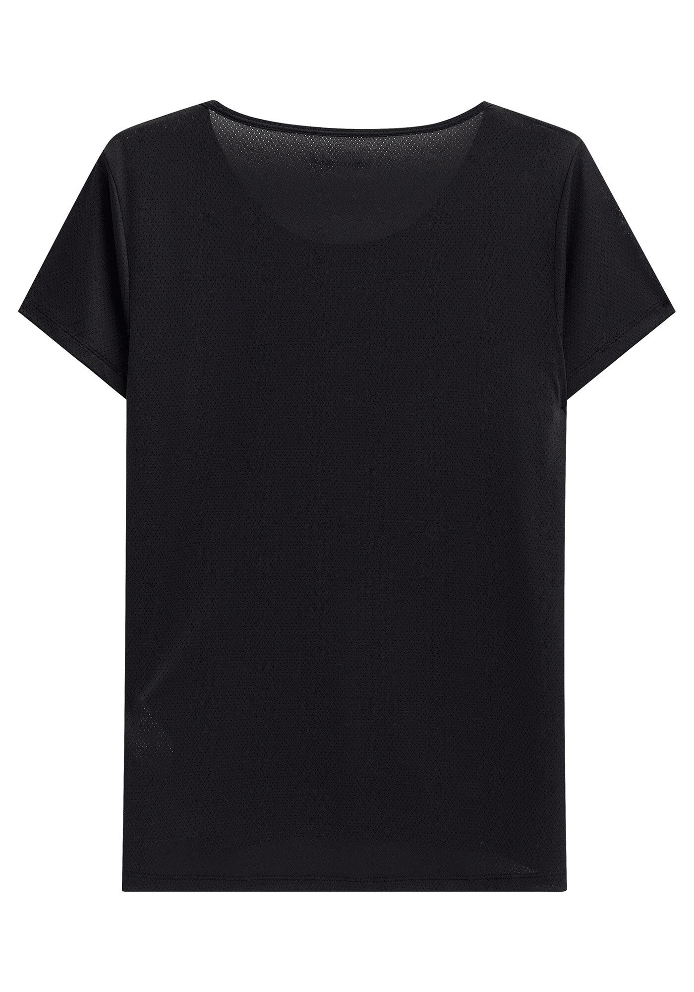 Blusa B&aacute;sica De Mangas Curtas Em Malha De Poliamida, , large.