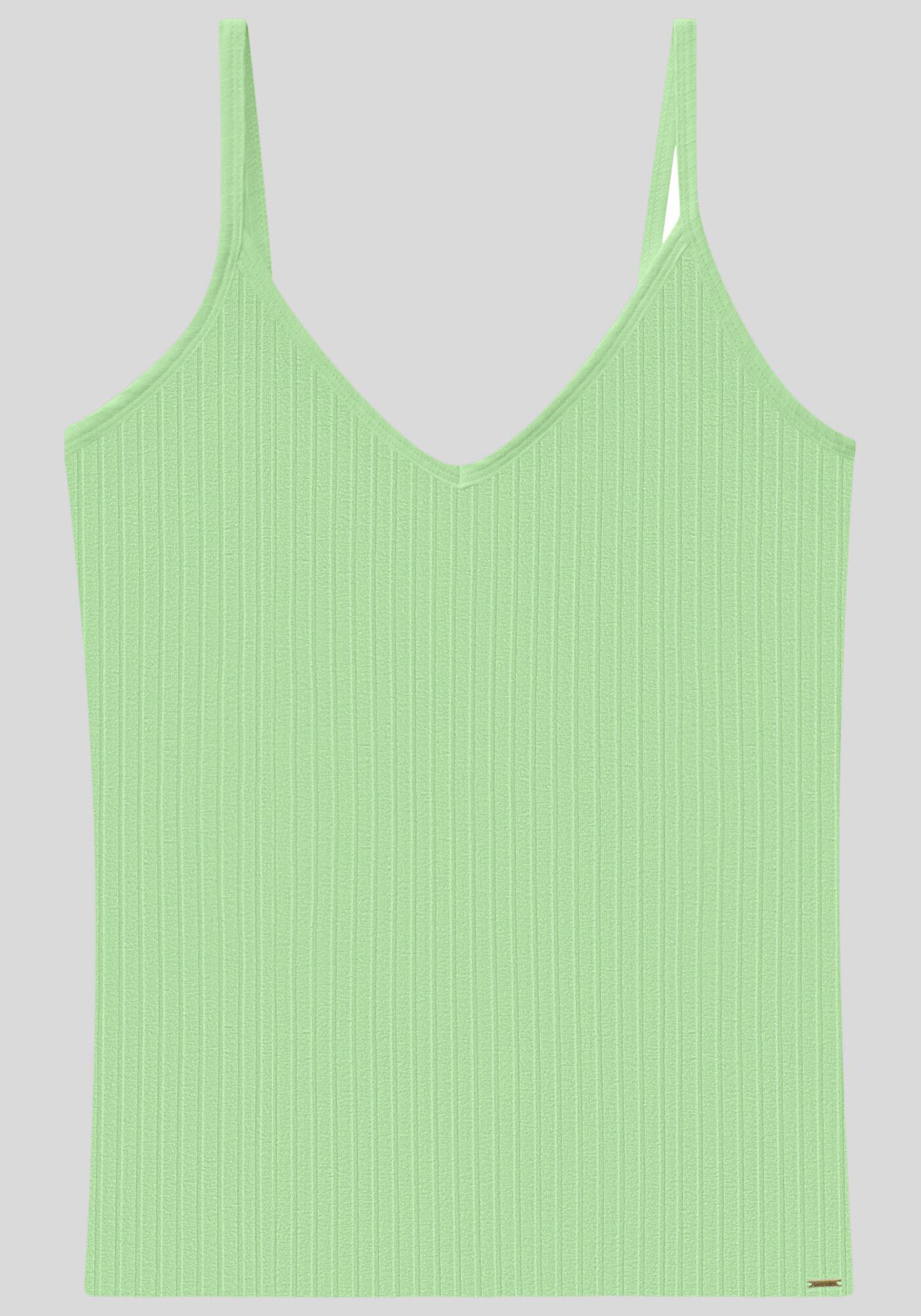 Blusa Regata B&aacute;sica De Al&ccedil;as Finas Em Malha Canelada, , large.