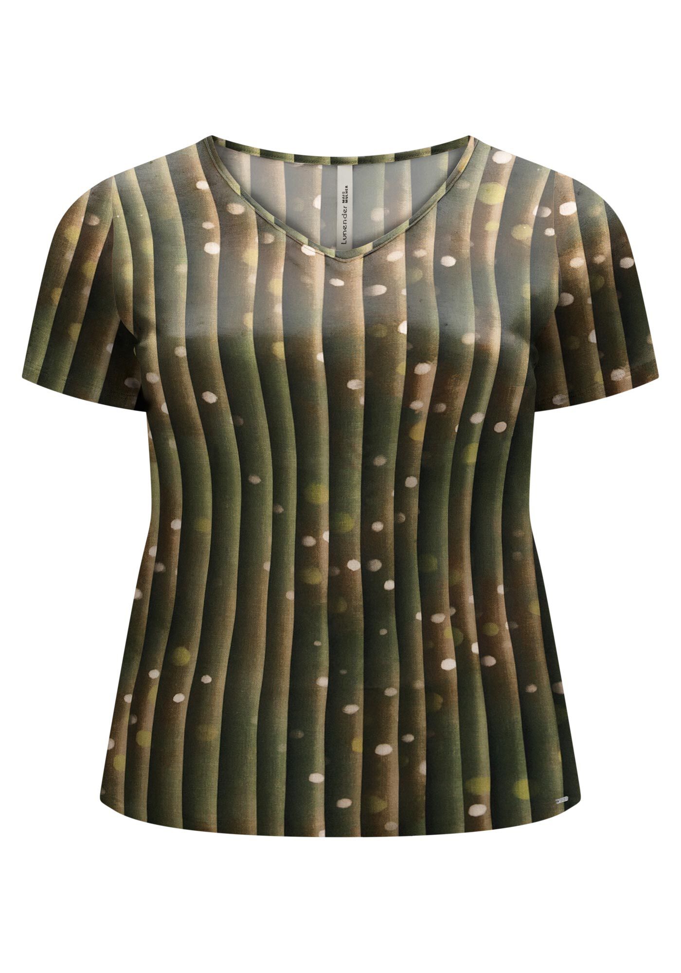 Blusa Estampada De Mangas Curtas Plus Size Em Malha, , large.