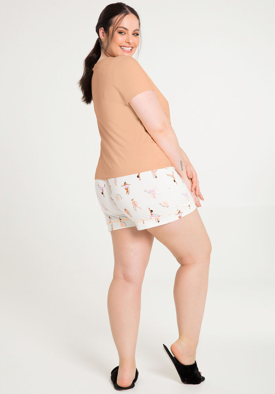 Pijama Curto Plus Size em Malha Estampado, . Pijama Curto Plus Size em Malha Estampado, , large.