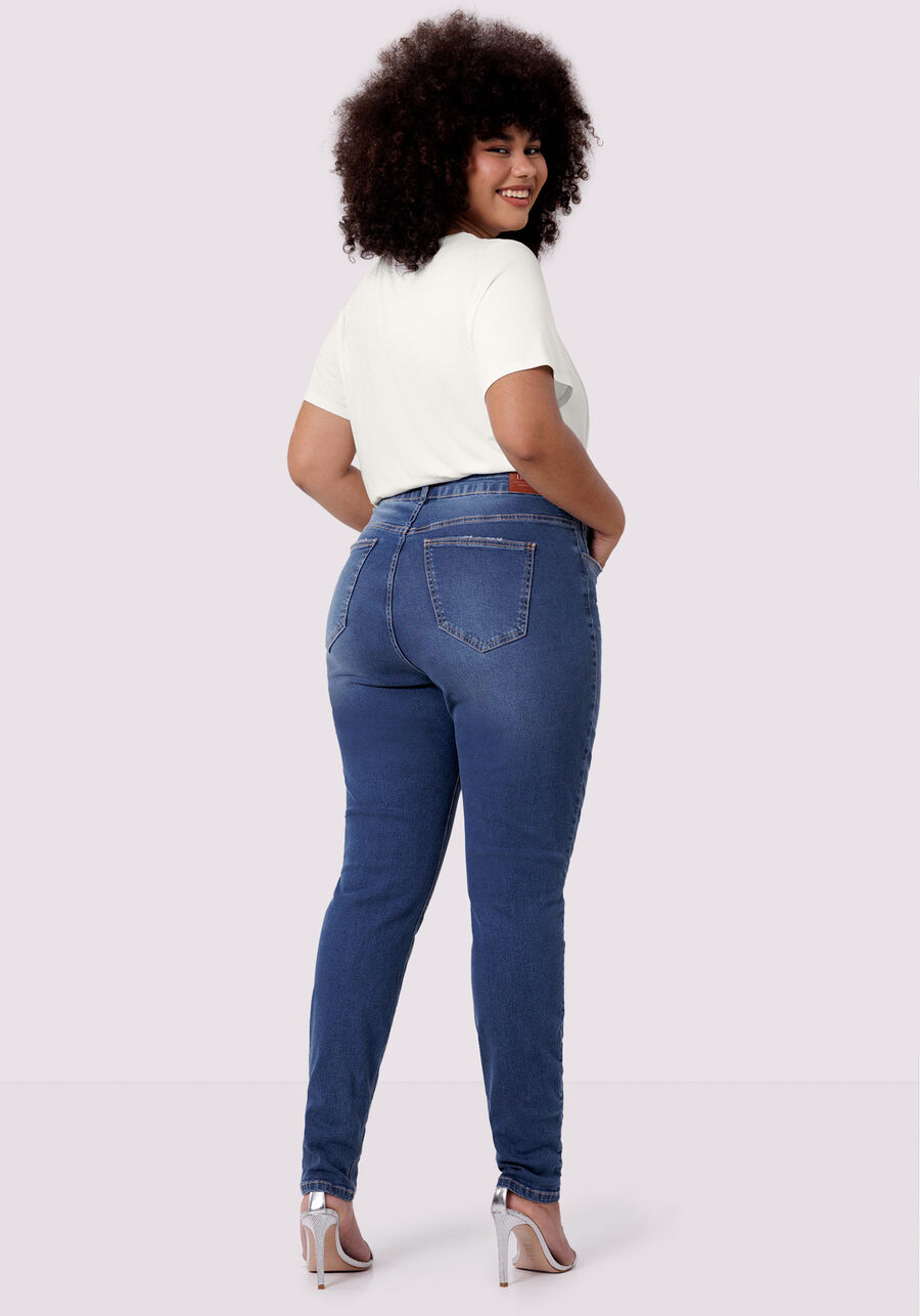 Calça Jeans Skinny Plus Size Chapa Barriga, JEANS, large.