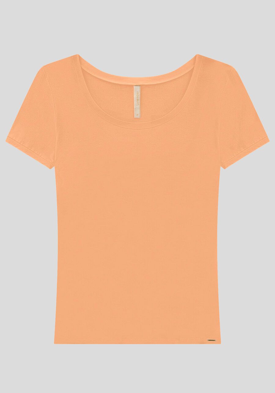 Blusa Básica Lisa De Mangas Curtas Em Malha De Viscose, . Blusa Básica Lisa De Mangas Curtas Em Malha De Viscose, , large.