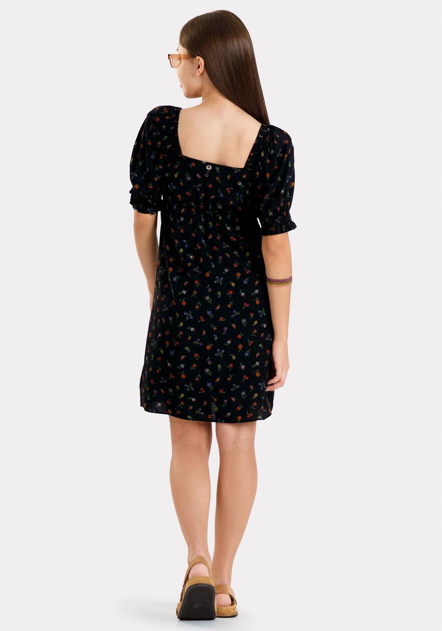 Vestido Curto Juvenil em Viscose com Amarração Decote, . Vestido Curto Juvenil em Viscose com Amarração Decote, , large.