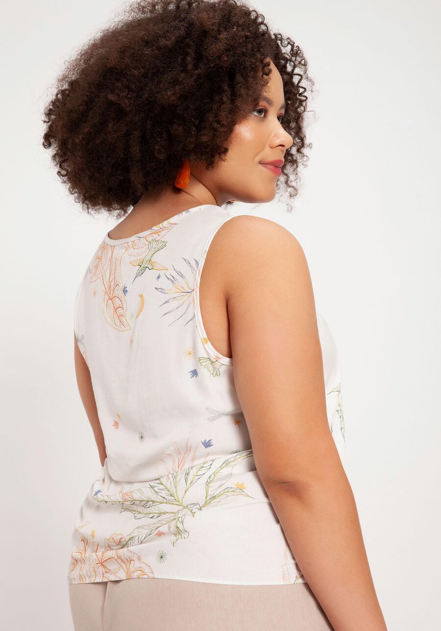 Regata Plus Size em Viscose Estampada, . Regata Plus Size em Viscose Estampada, , large.