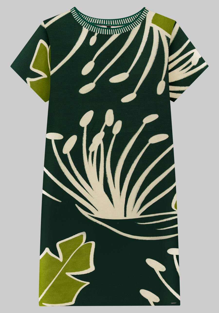 Vestido Curto Estampado em Viscose com Retilínea, . Vestido Curto Estampado em Viscose com Retilínea, , large.