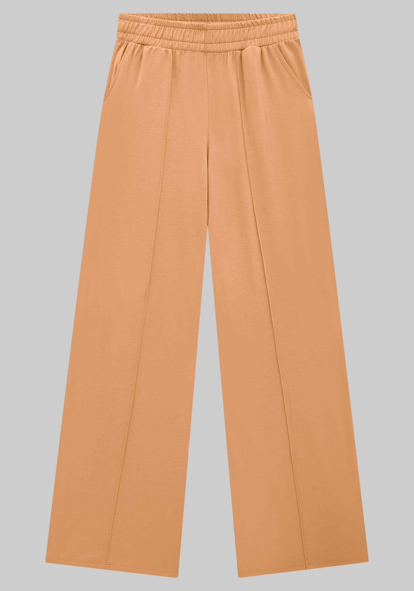 Cal&ccedil;a Pantalona em Moletom MVS com Bolsos, BEGE CAMEL LIGHT, large.