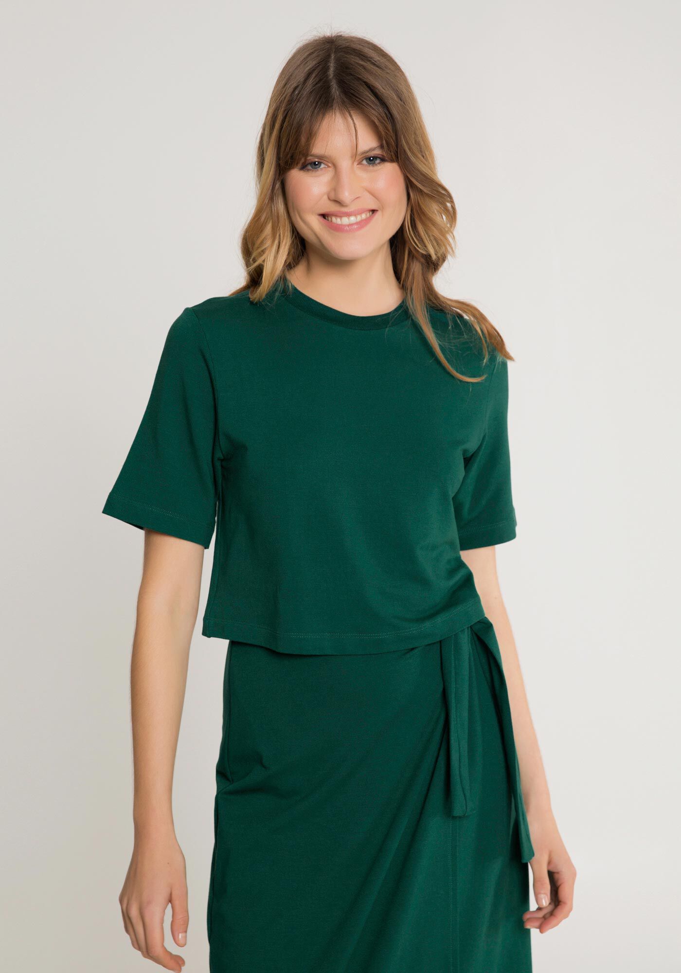 Blusa Cropped em Moletom Viscose B&aacute;sica, , large.