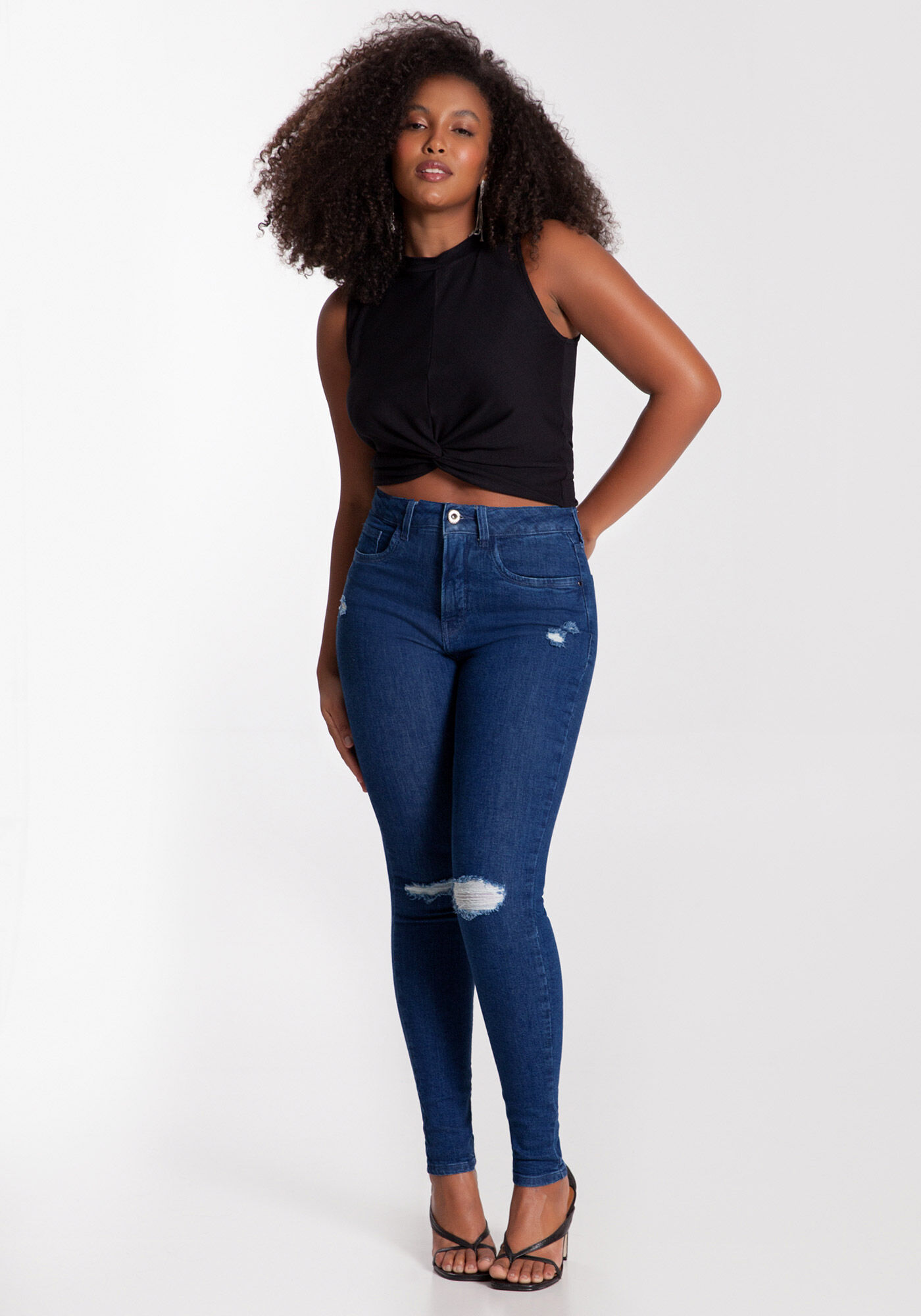 Jeans top skinny destroyed