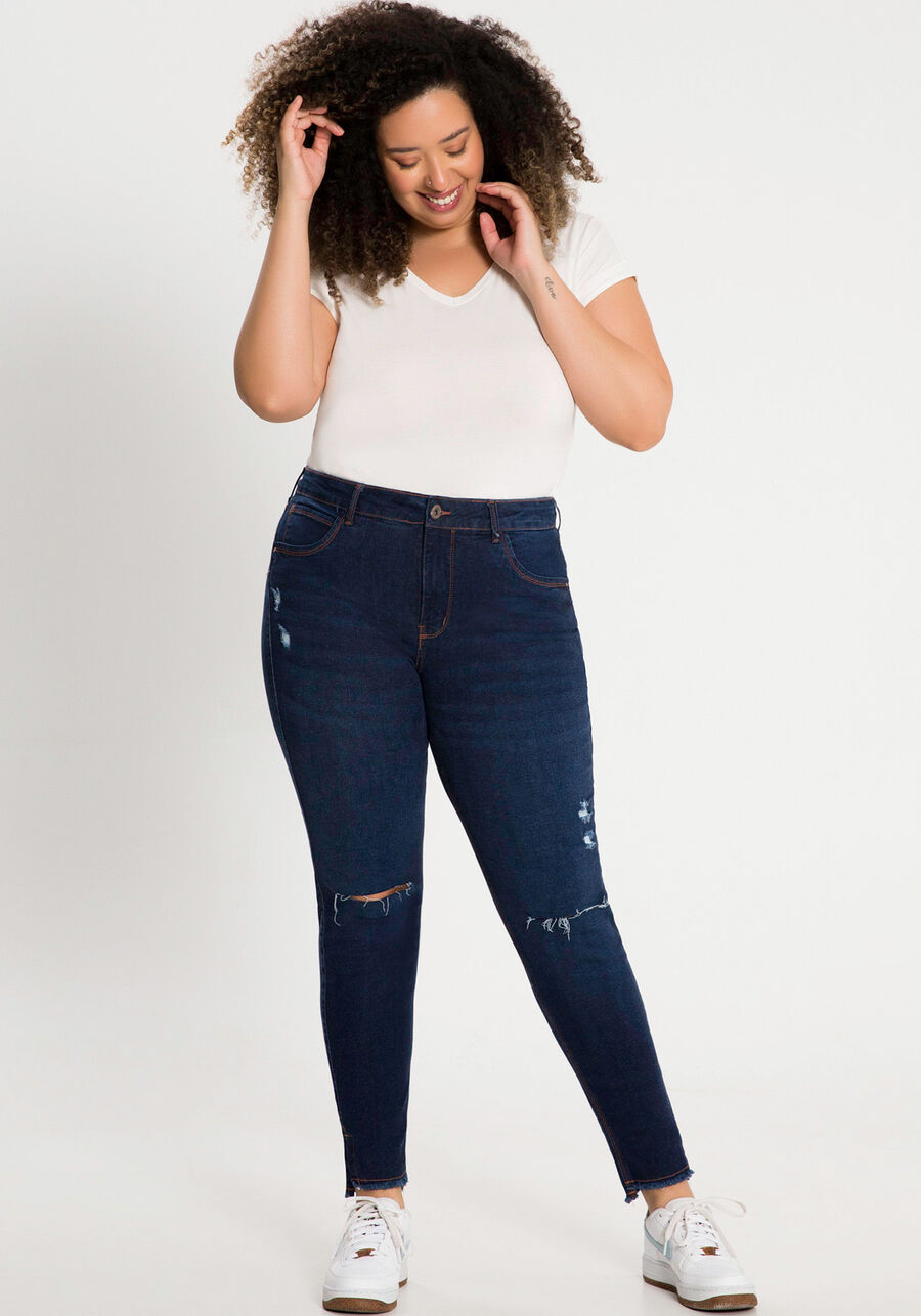 Calça Jeans Skinny Cropped Chapa Barriga Plus Size, . Calça Jeans Skinny Cropped Chapa Barriga Plus Size, , large.