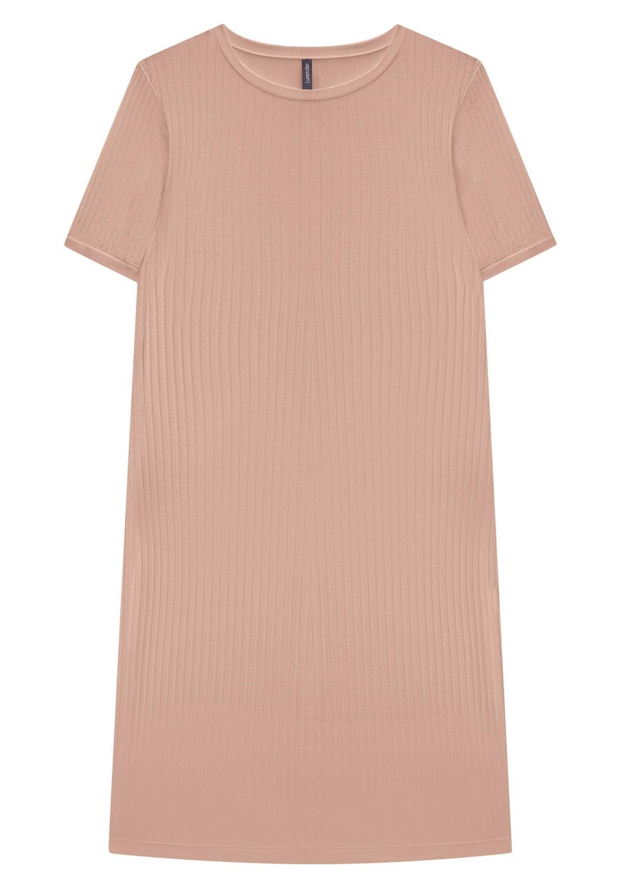 Vestido Curto Canelado Básico De Mangas Curtas Em Malha, . Vestido Curto Canelado Básico De Mangas Curtas Em Malha, , large.