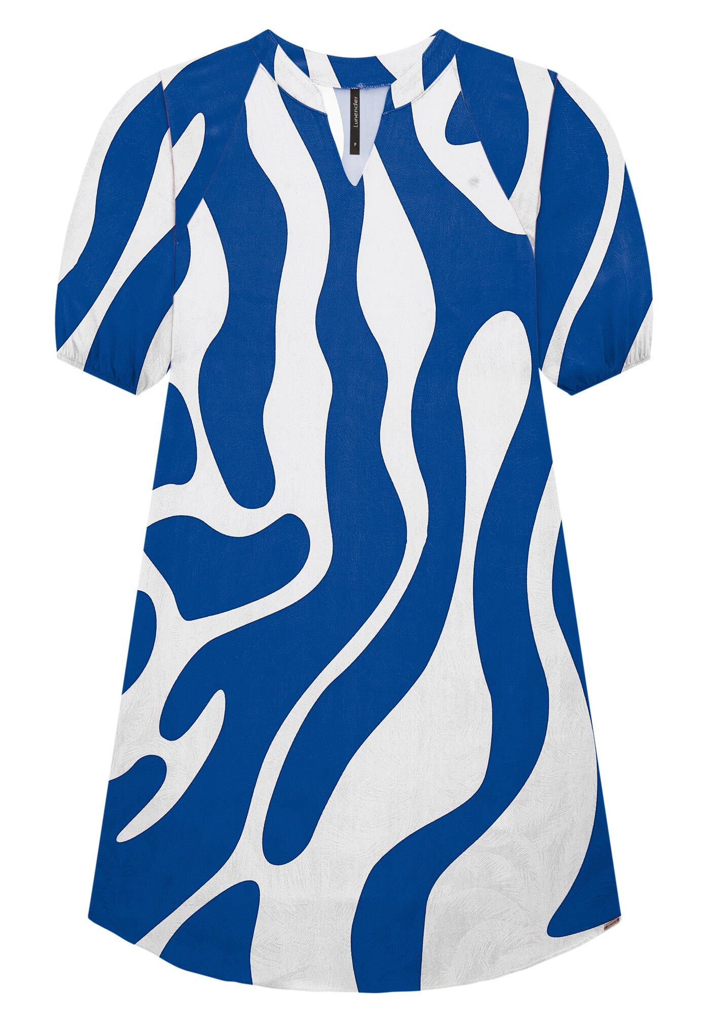 Vestido Curto Estampado em Viscose com Manga 3/4, , large.