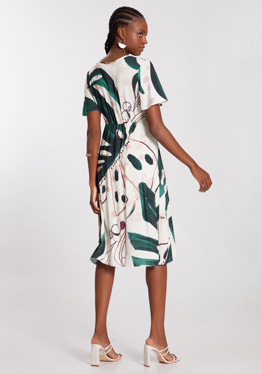 Vestido Midi Estampado em Viscose com Manga Flare, . Vestido Midi Estampado em Viscose com Manga Flare, , large.
