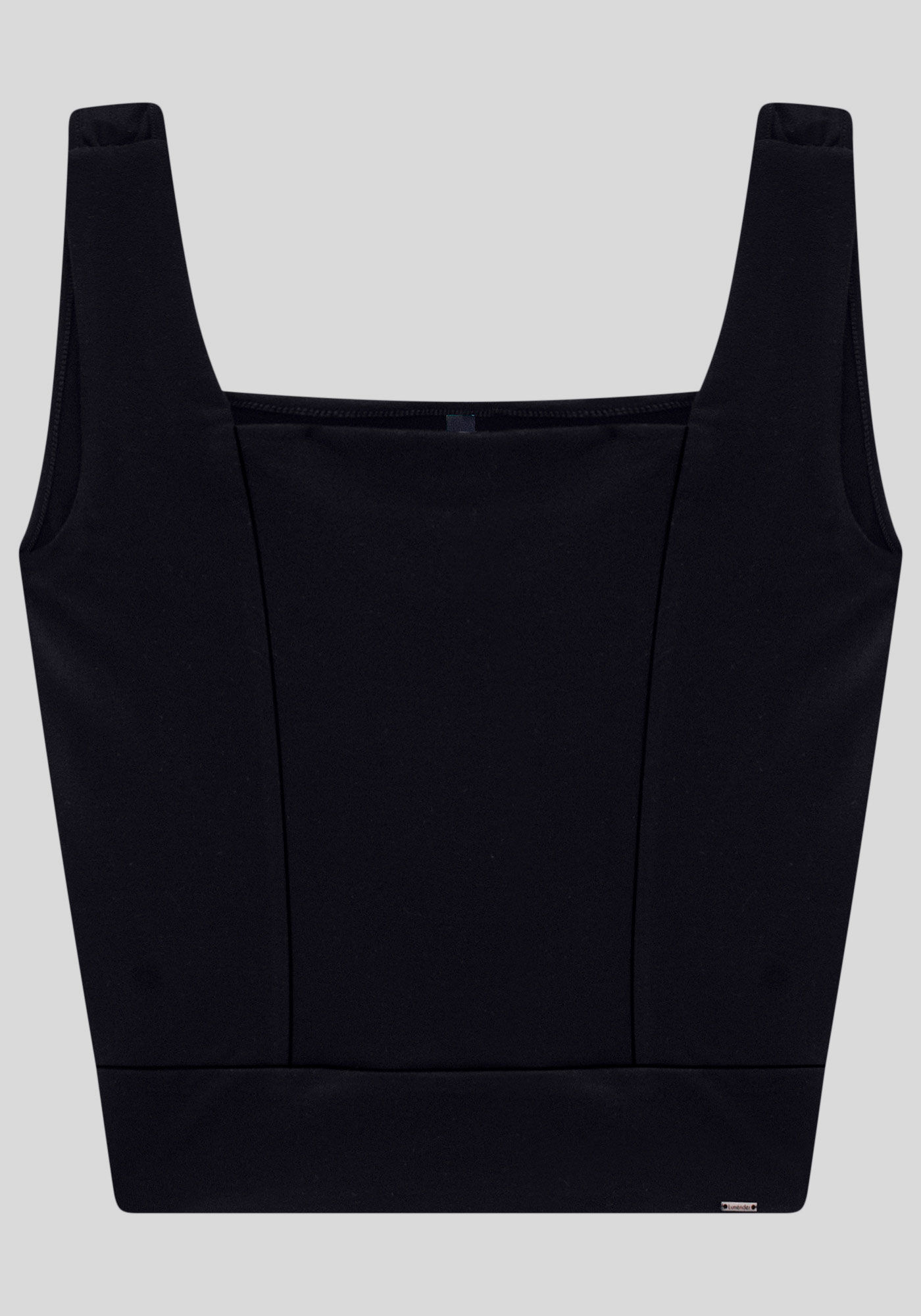 Blusa Cropped em Malha Crepe com Decote Quadrado, , large.