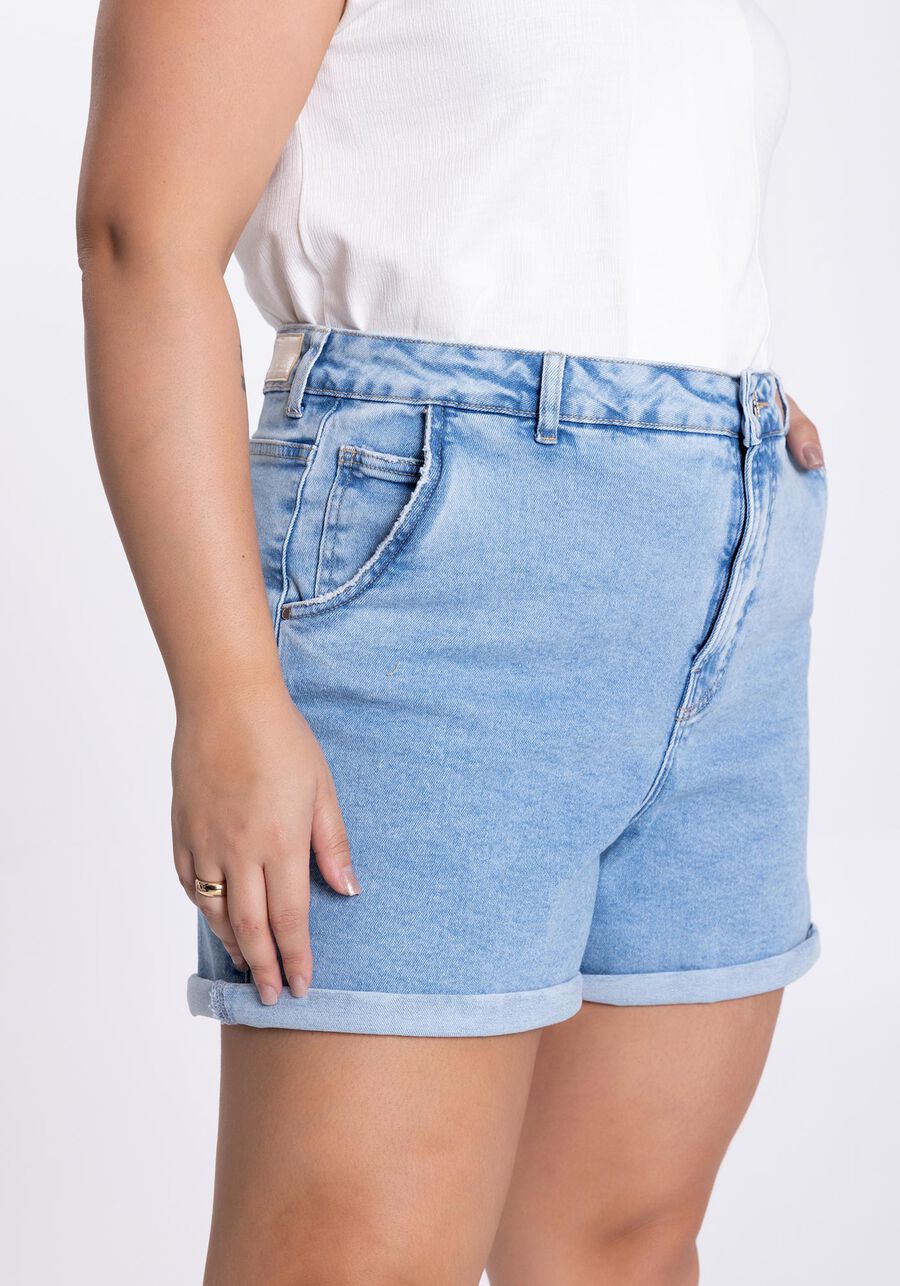 Shorts Jeans Plus Size Mom Chapa Barriga, JEANS. Shorts Jeans Plus Size Mom Chapa Barriga, JEANS, large.