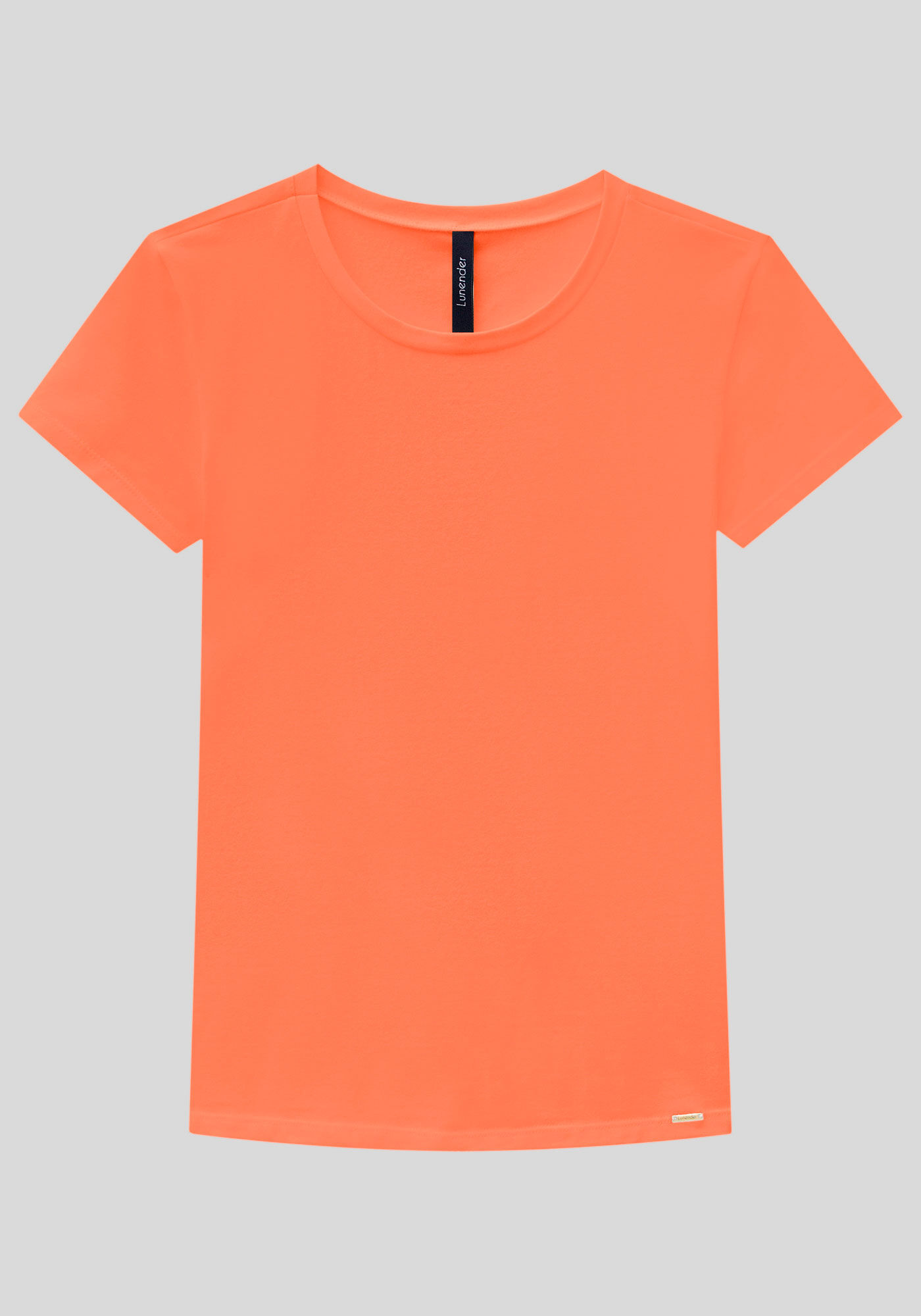 Blusa B&aacute;sica de Mangas Curtas Em Malha De Algod&atilde;o E Elastano, , large.