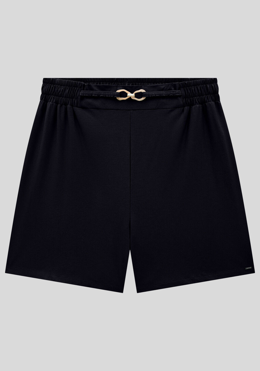 Shorts Plus Size Cintura Alta com Detalhe Cós, , large.