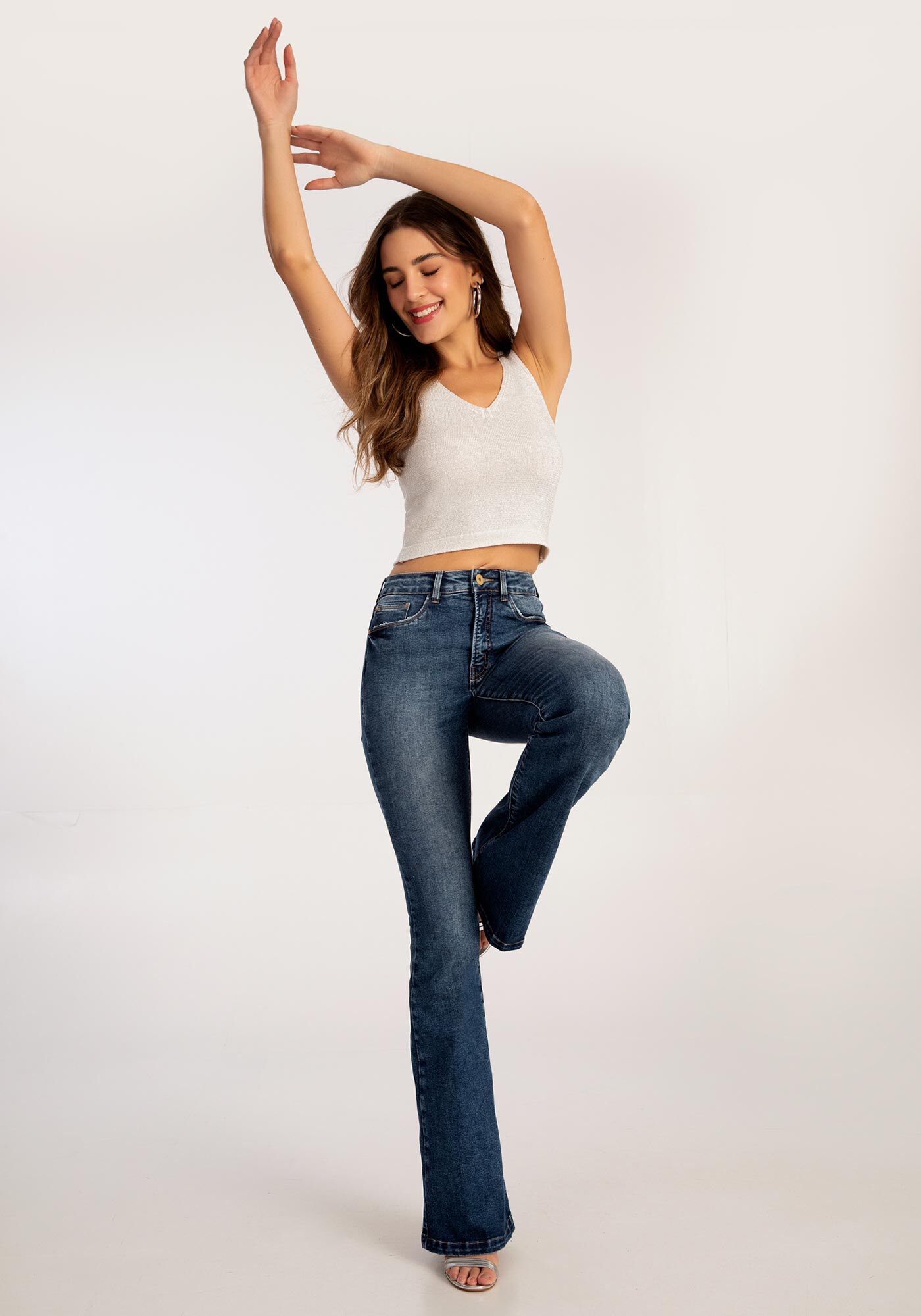 Cal a Jeans Flare Chapa Barriga Termo Fresh Lunender