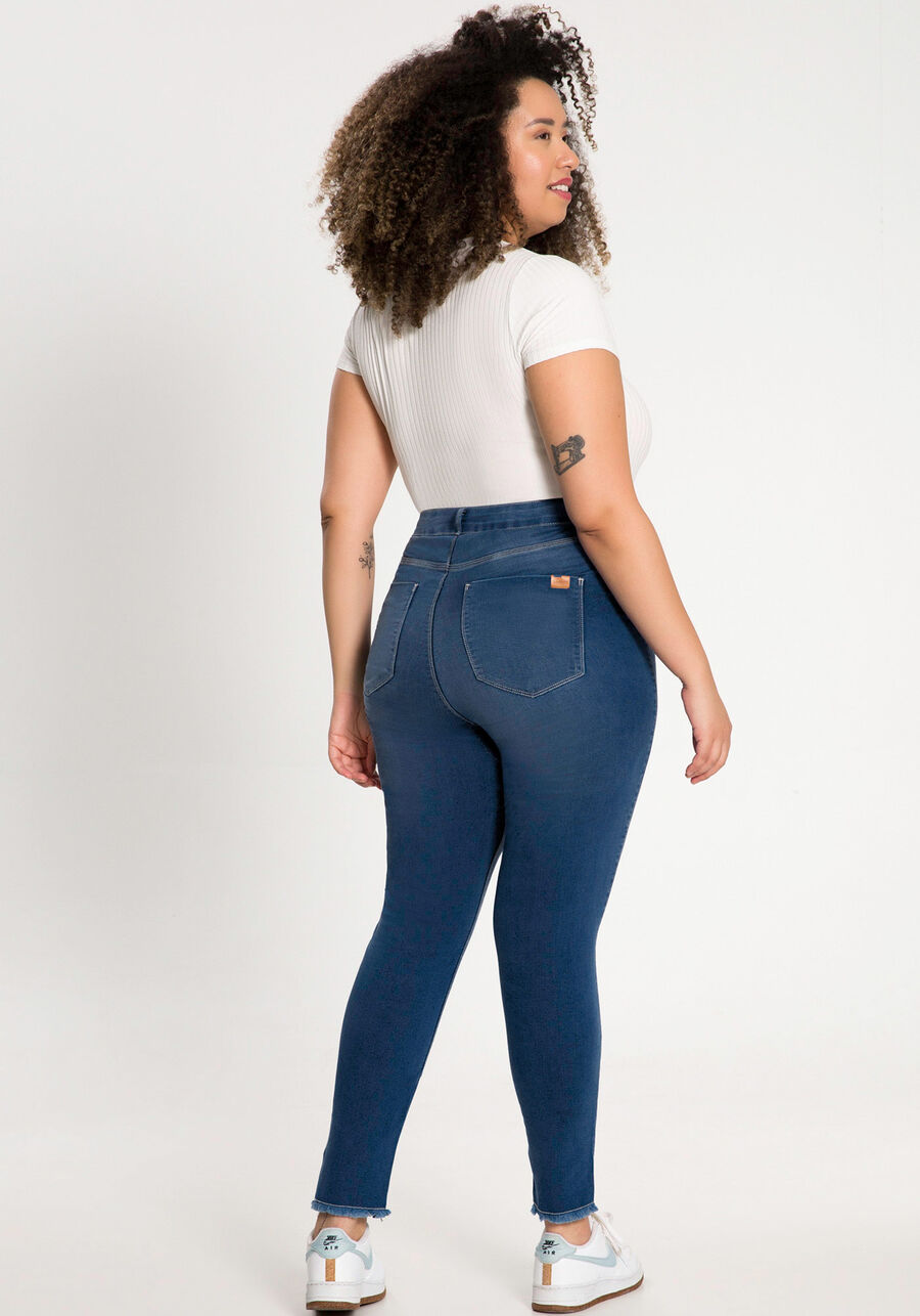 Calça Jeans Skinny Cropped Fit For Me Plus Size, JEANS, large.