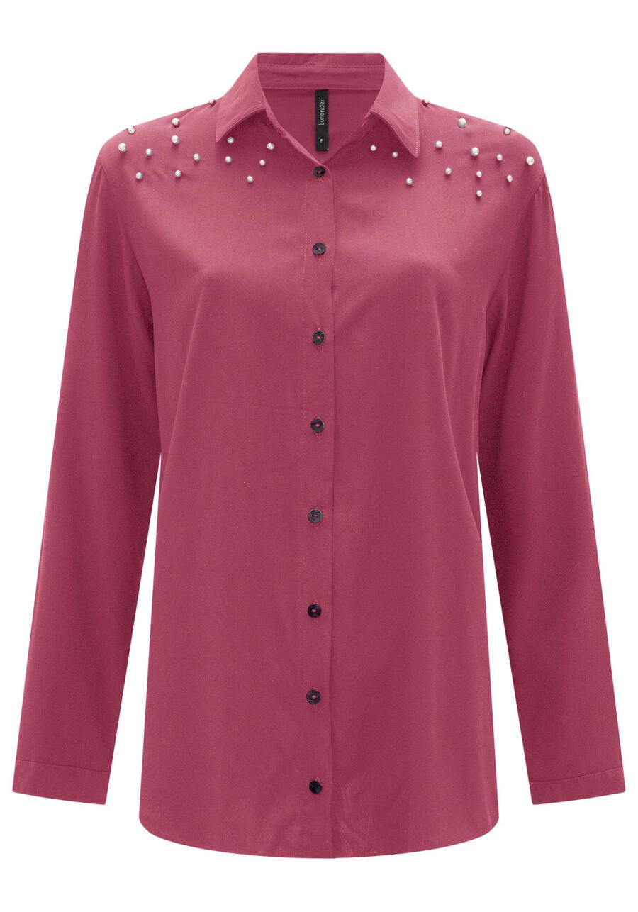 Camisa De Mangas Longas Com Botões E Aplicações Nos Ombros, . Camisa De Mangas Longas Com Botões E Aplicações Nos Ombros, , large.