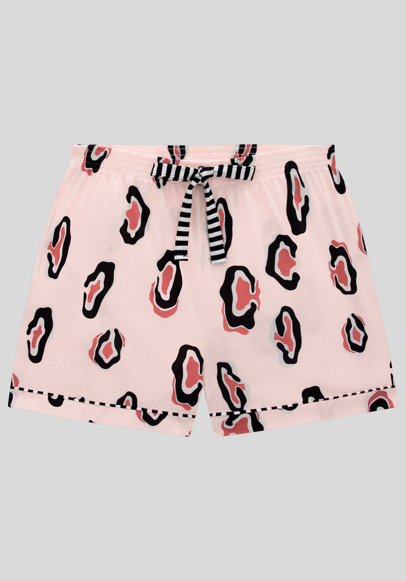 Pijama Plus Size Estampado com Renda, , large.