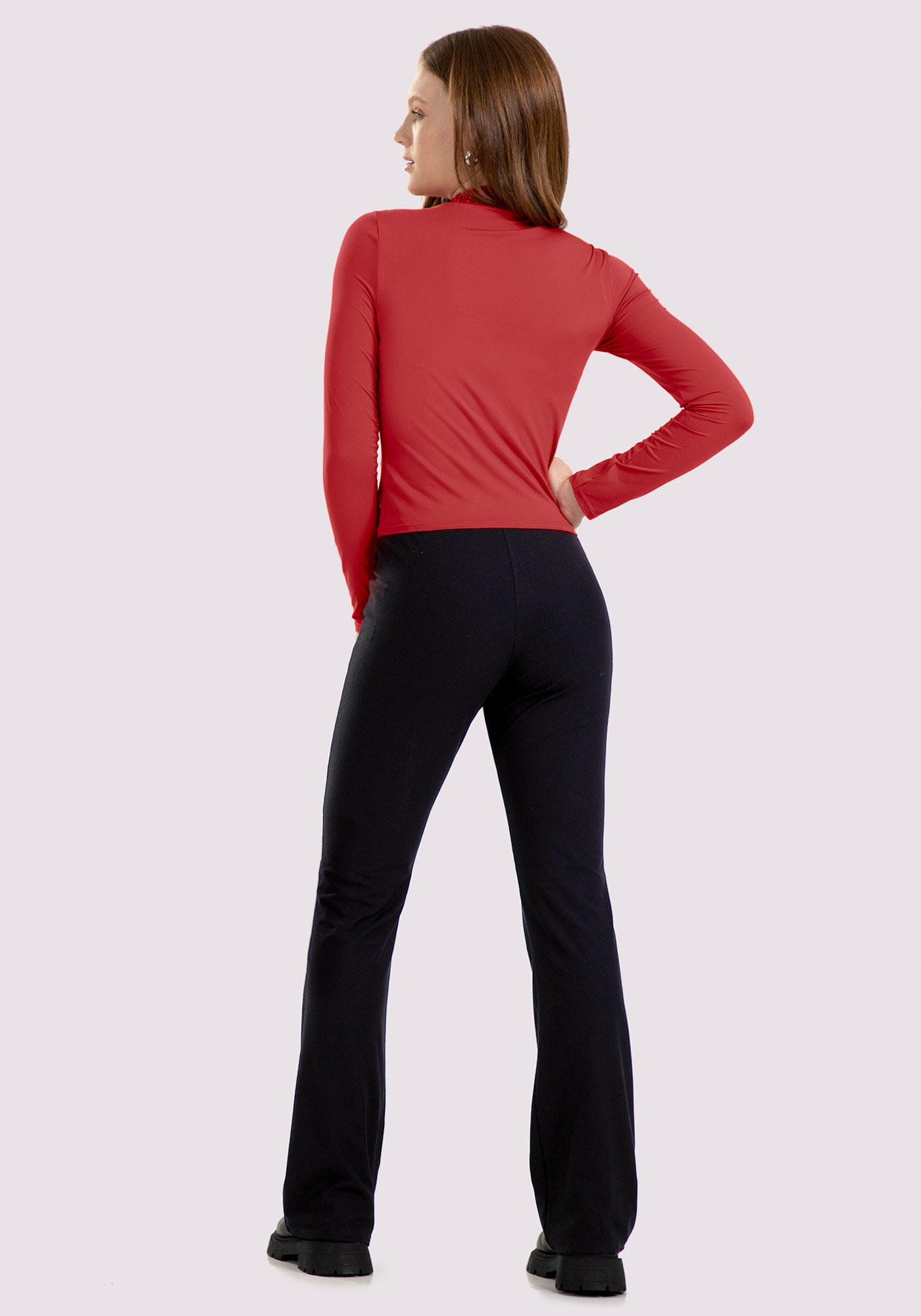 Cal&ccedil;a Bailarina Juvenil com Cintura Alta, PRETO REATIVO, large.