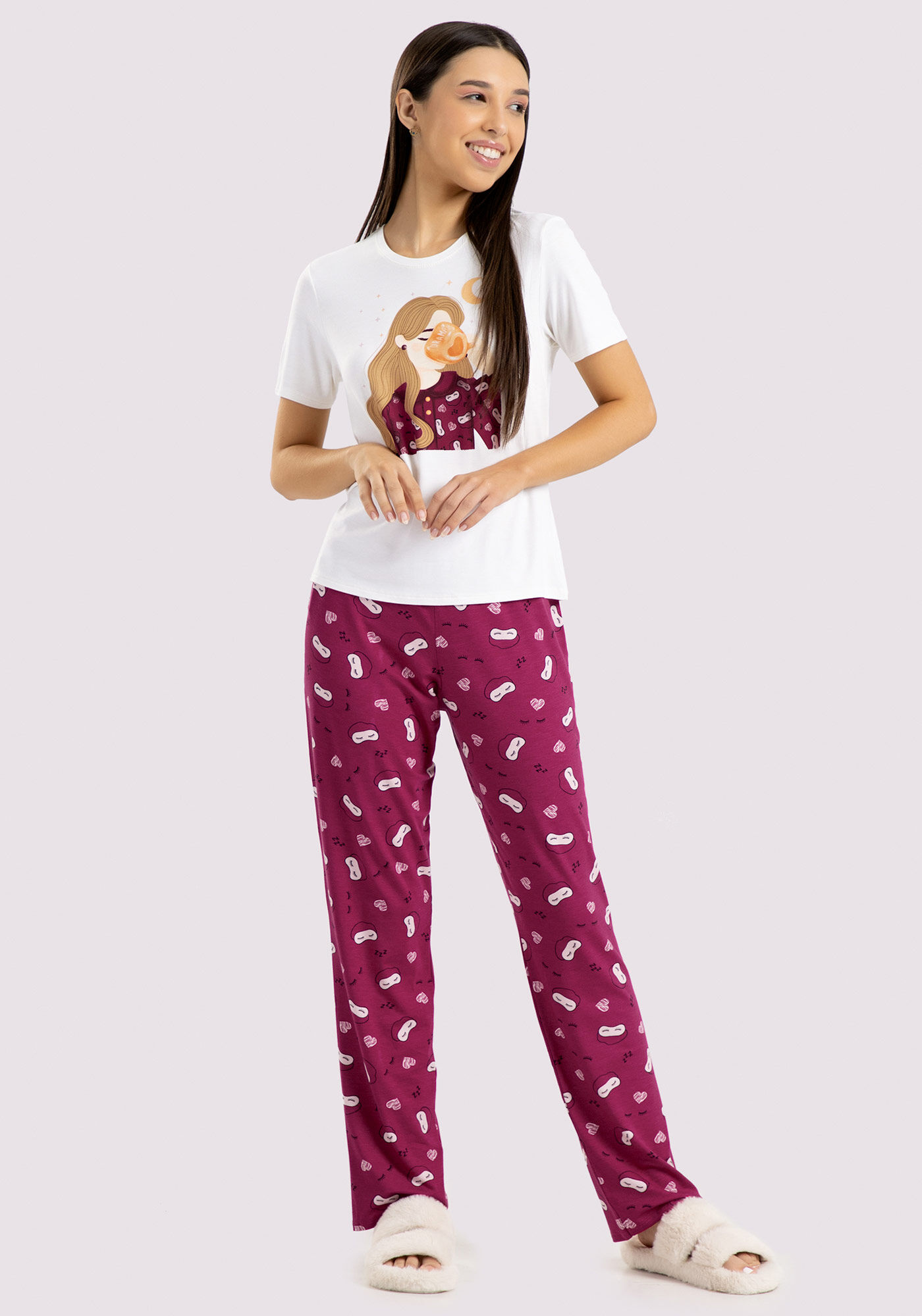 Pijama Juvenil Estampado com Blusa e Calca Lunender