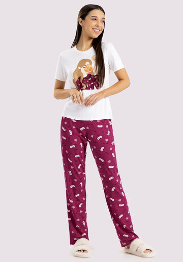 Pijama Juvenil Estampado com Blusa e Calça, SONECA ROSA, large.