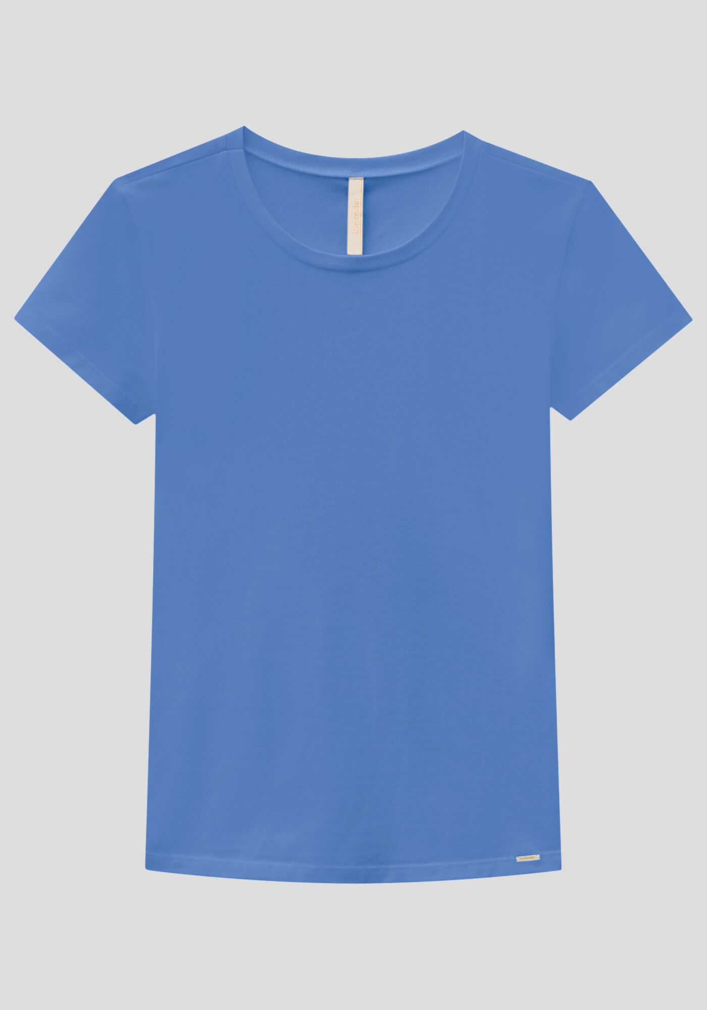 Blusa B&aacute;sica de Mangas Curtas Em Malha De Algod&atilde;o E Elastano, , large.