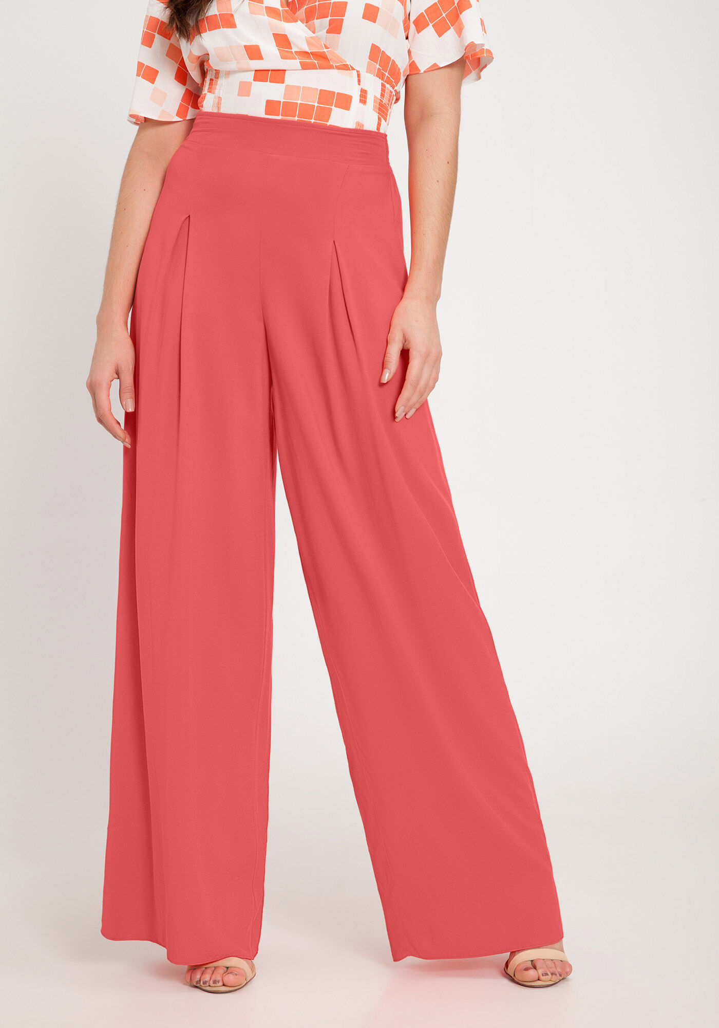 Calça pantalona salmão sales