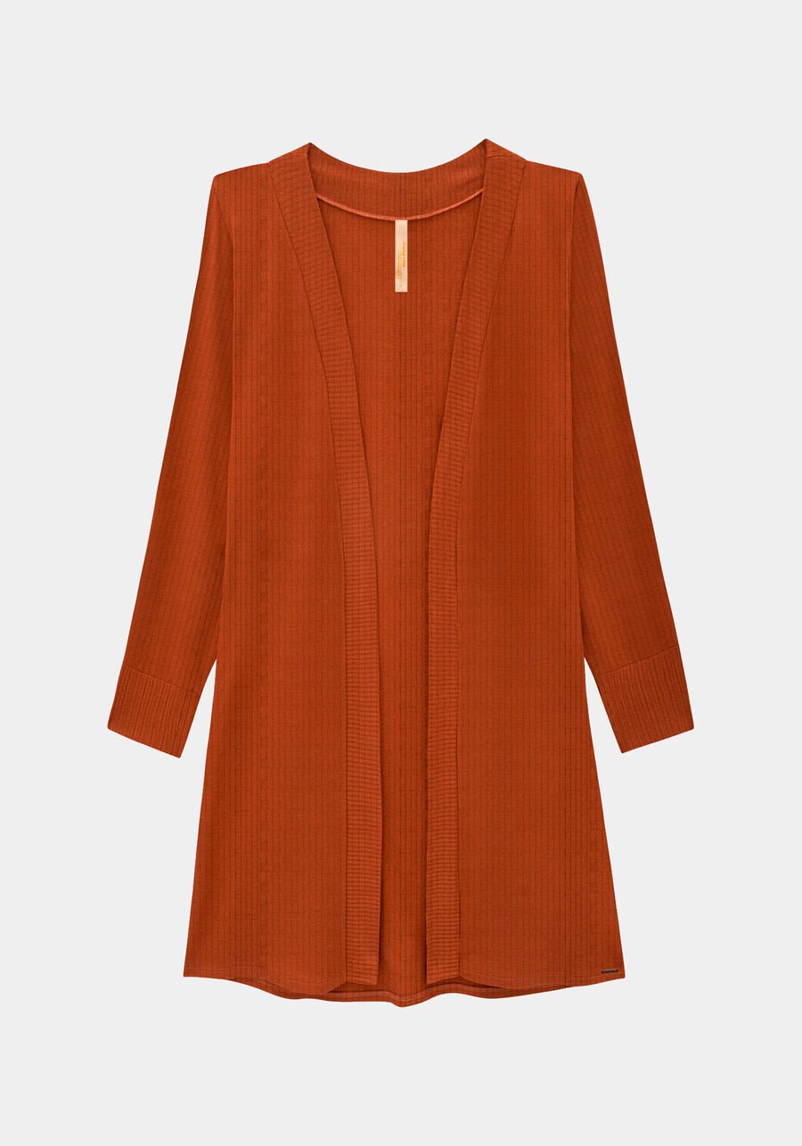 Cardigan Alongado em Moletom Plus Size, . Cardigan Alongado em Moletom Plus Size, , large.