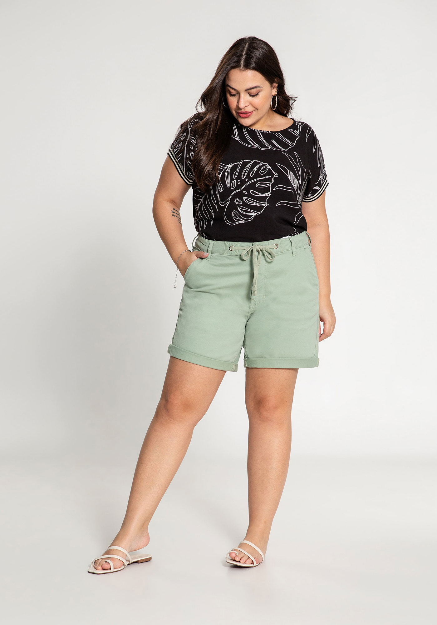 Blusa Mullet Plus Size Tecido Rayon e Malha Viscose Lunender