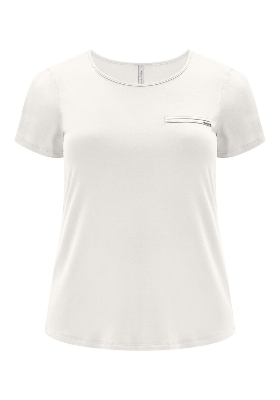 Blusa Básica Lisa De Mangas Curtas Com Detalhe Frontal, . Blusa Básica Lisa De Mangas Curtas Com Detalhe Frontal, , large.